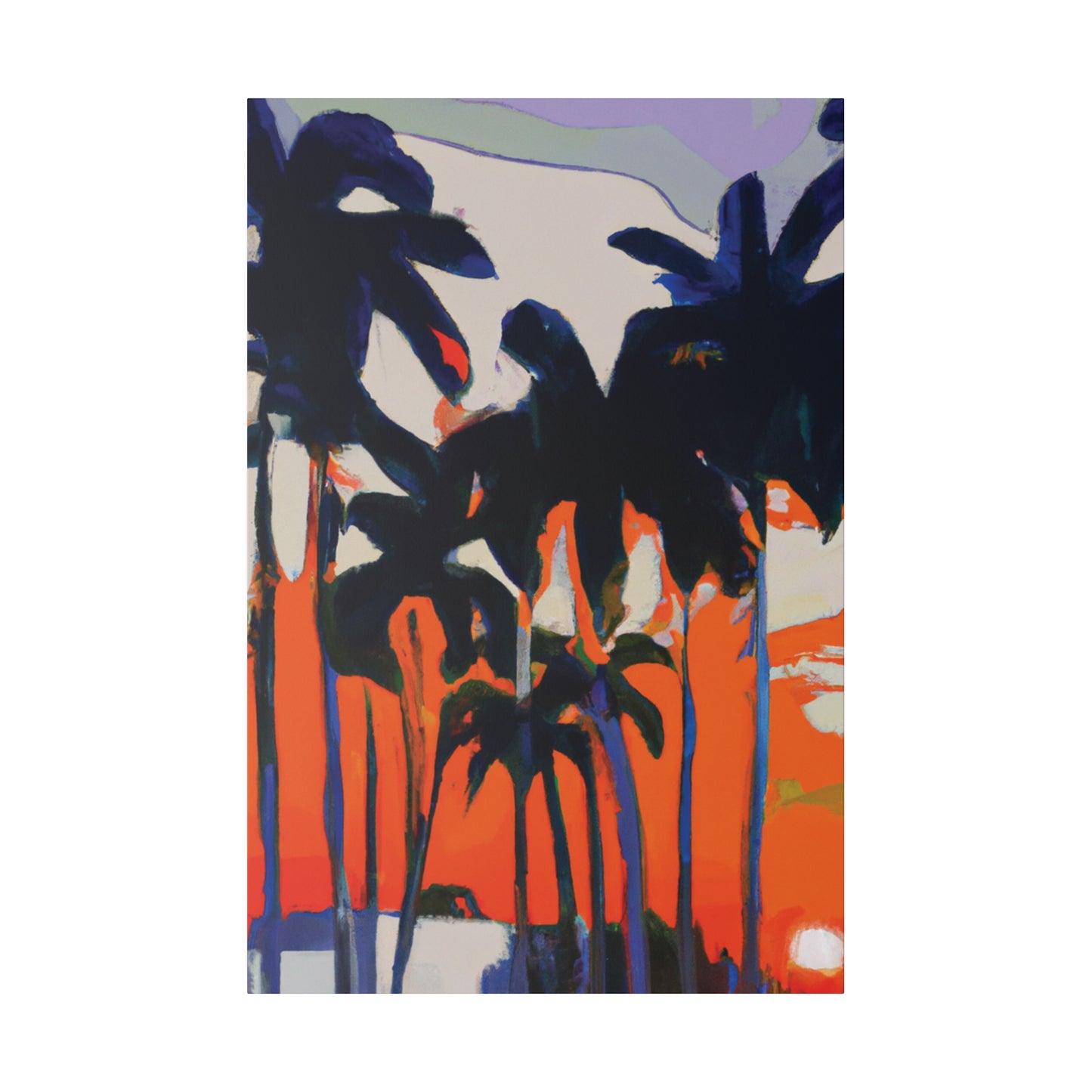 7345M - Miami Beach Sunset Painting Print | Miami | Beach | Sunset | Poster | Home Decor | Wall Art | Canvas