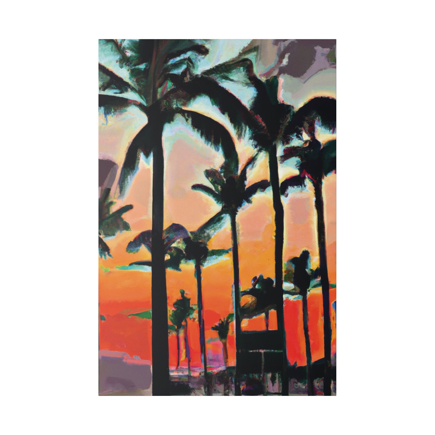 4891A - Miami Beach Sunset Painting Print | Miami | Beach | Sunset | Poster | Home Decor | Wall Art | Canvas