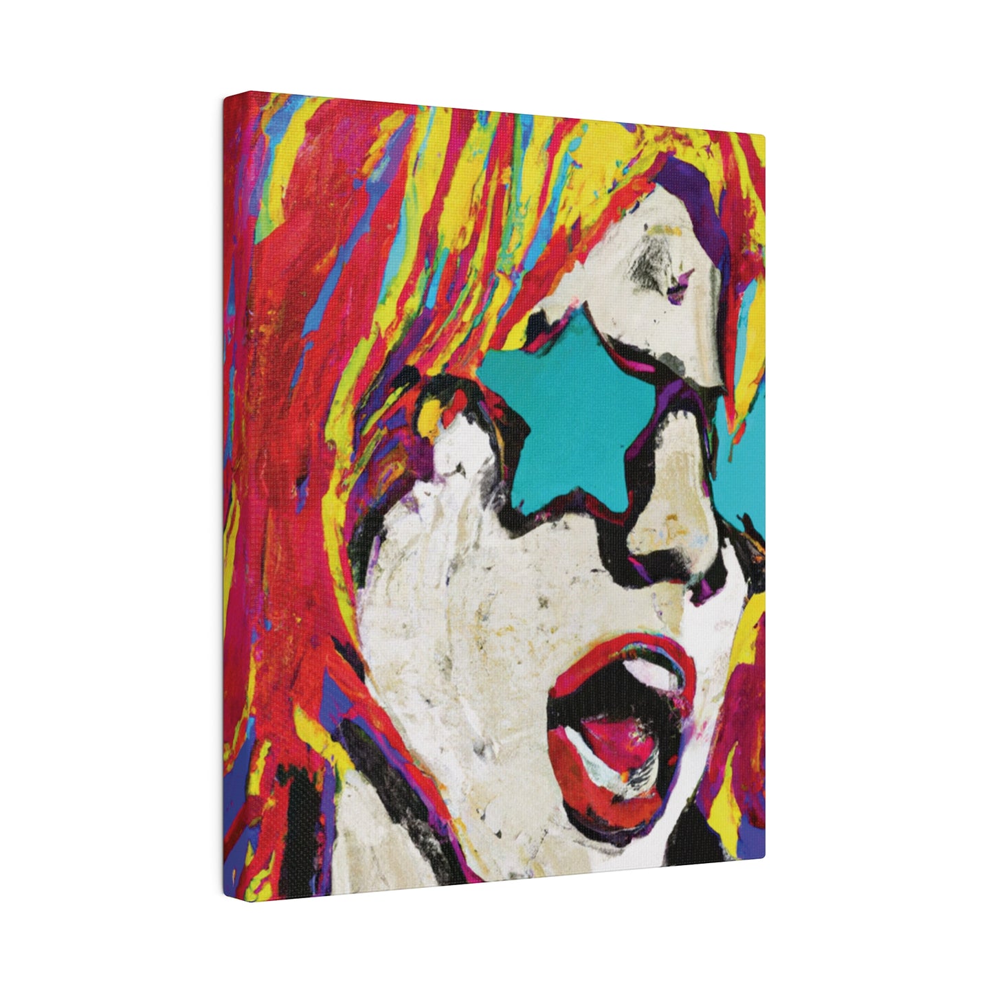 8876G - Rockstar Painting Print | Face | Abstract | Poster | Home Decor | Wall Art | Music Art | Canvas