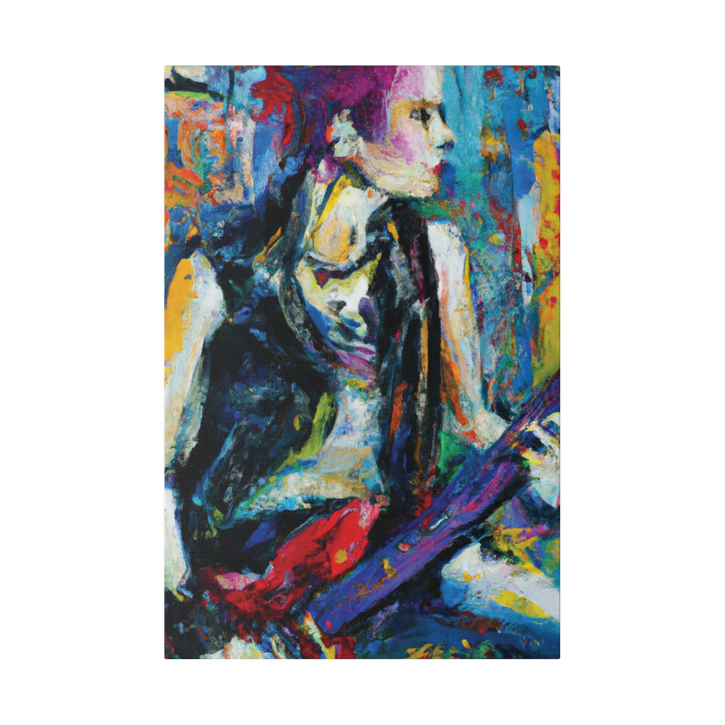 344U - Rockstar Oil Painting Style Print | Poster | Home Decor | Wall Art | Music Art | Canvas