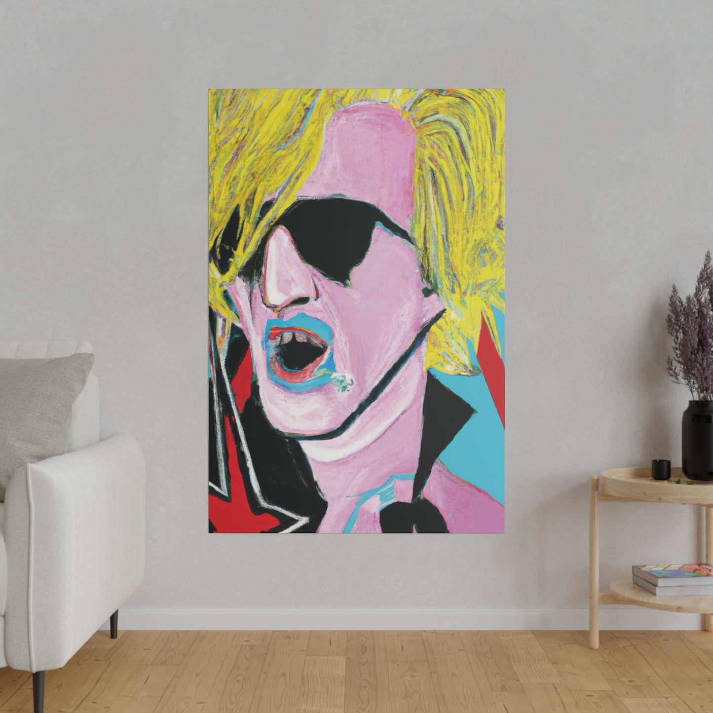 9118C - Rockstar Painting Print | Face | Abstract | Poster | Home Decor | Wall Art | Music Art | Canvas