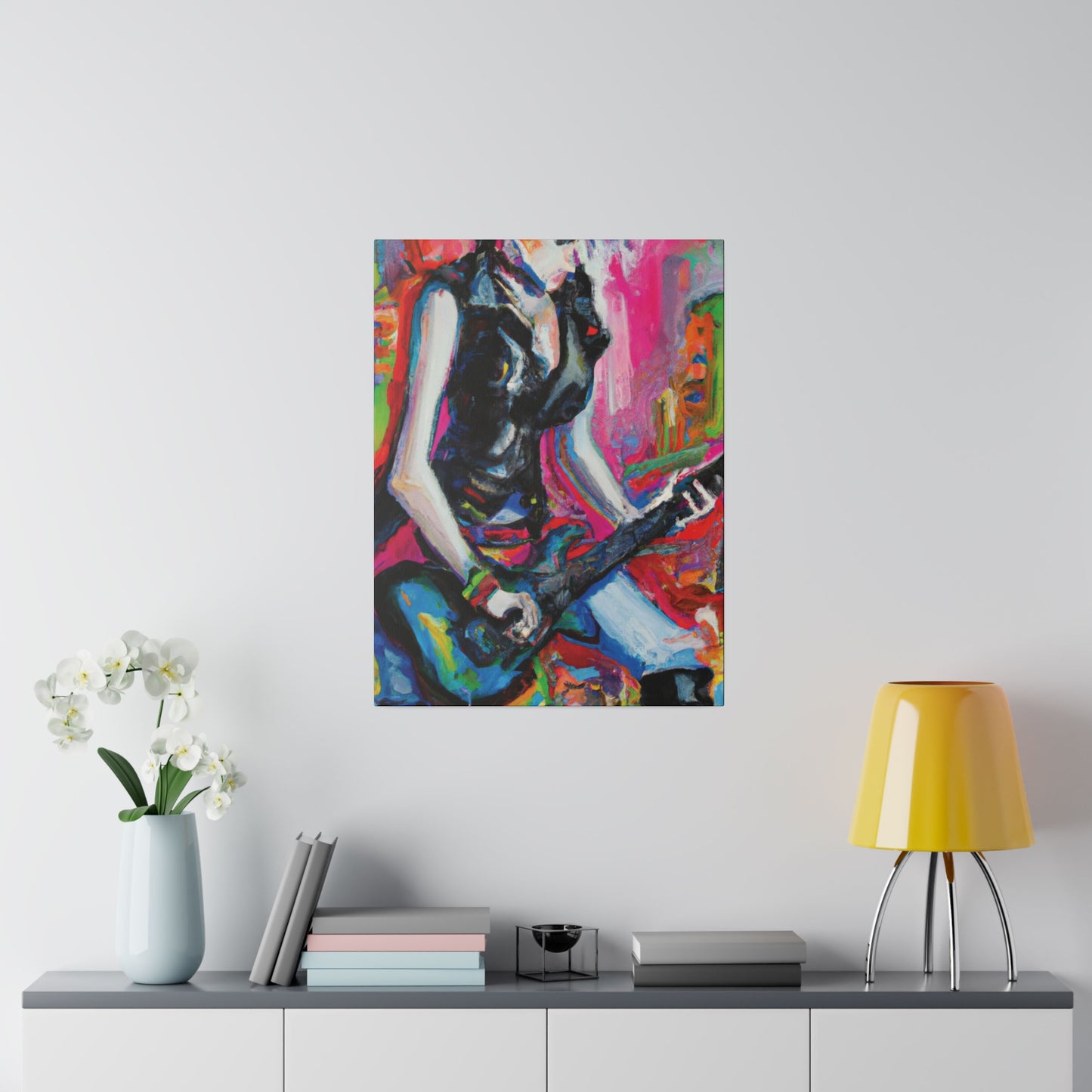 795W - Rockstar Oil Painting Style Print | Poster | Home Decor | Wall Art | Music Art | Canvas