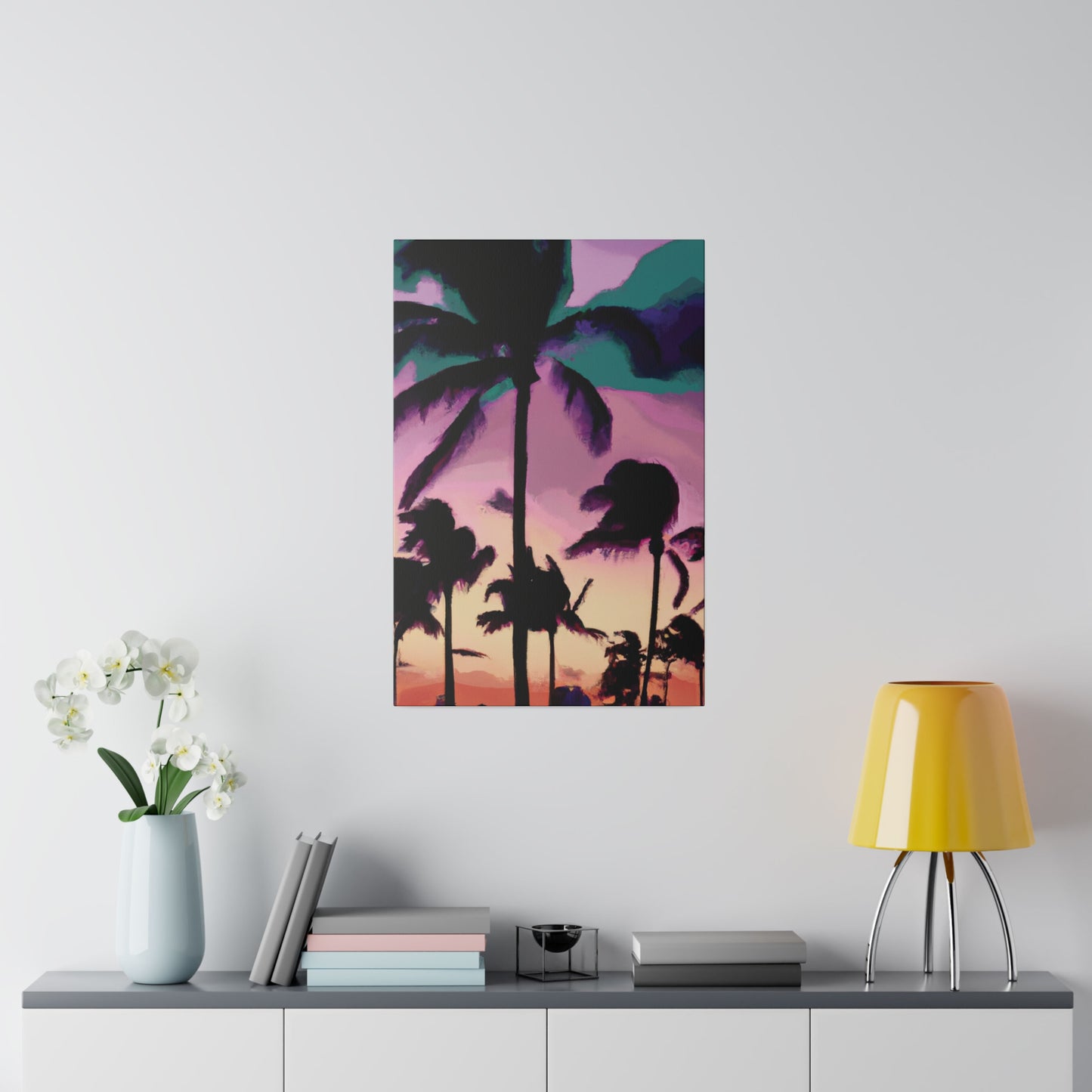 3258K - Miami Beach Sunset Painting Print | Miami | Beach | Sunset | Poster | Home Decor | Wall Art | Canvas