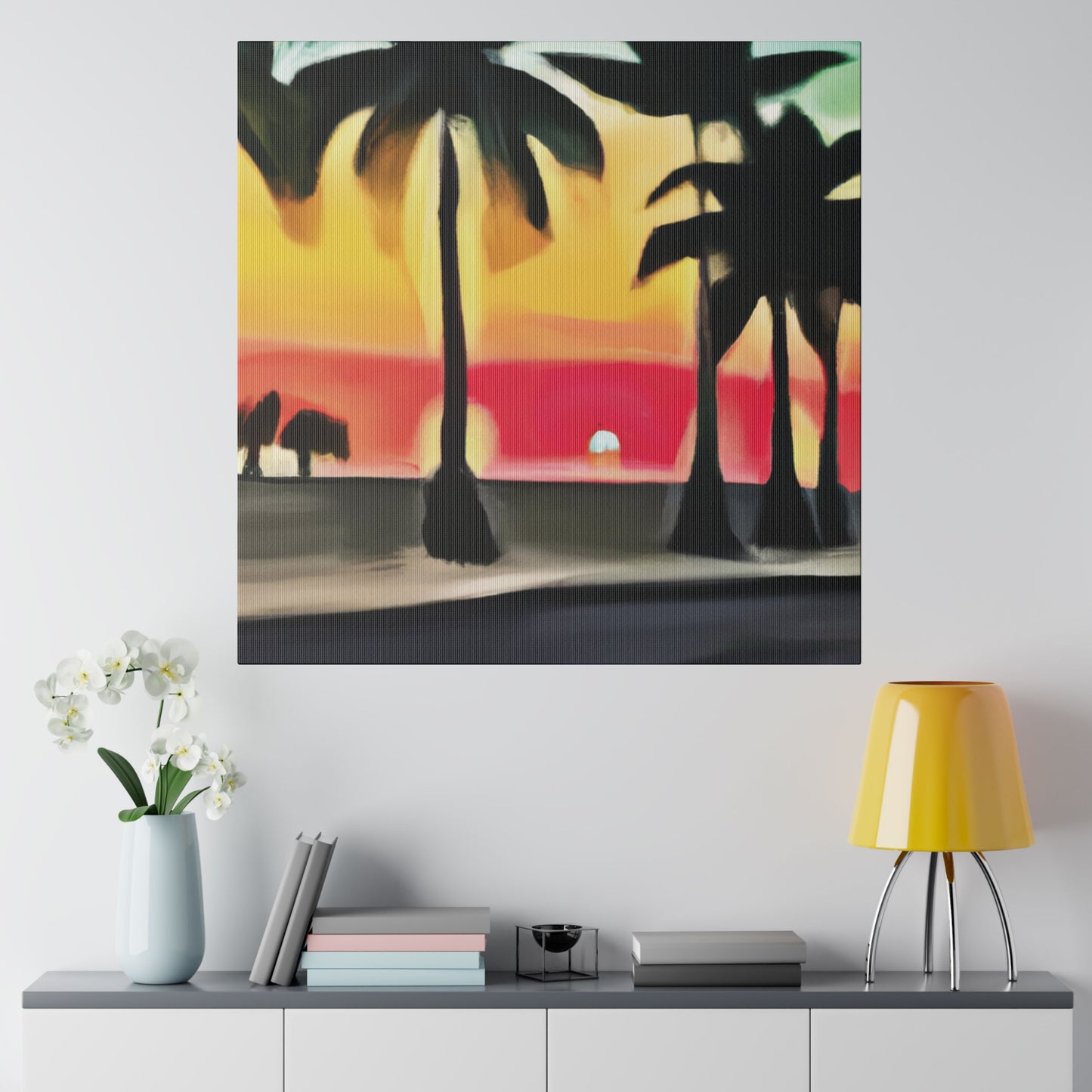 6057U - Miami Beach Sunset Painting Print | Miami | Beach | Sunset | Poster | Home Decor | Wall Art | Canvas