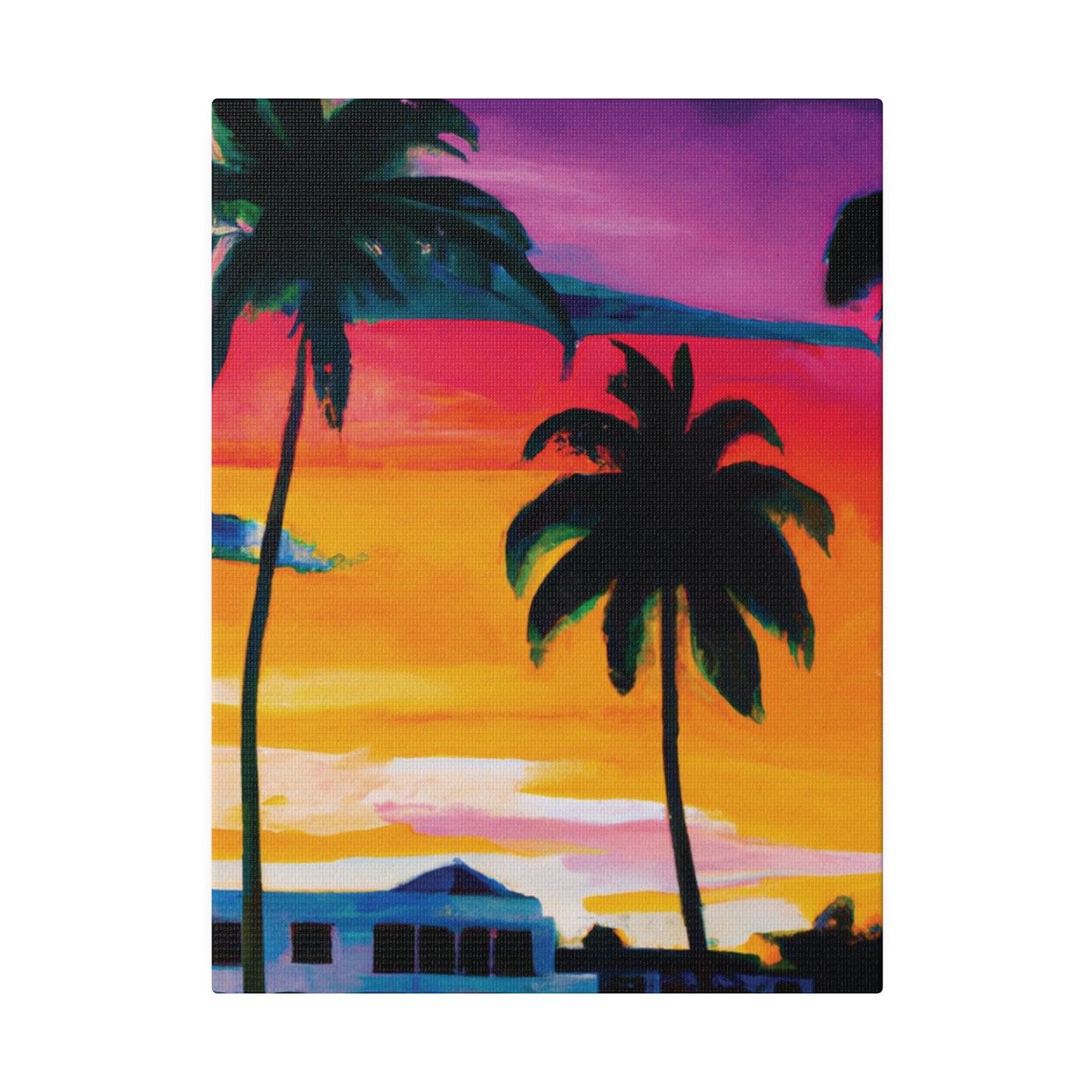 7785F - Miami Beach Sunset Painting Print | Miami | Beach | Sunset | Poster | Home Decor | Wall Art | Canvas