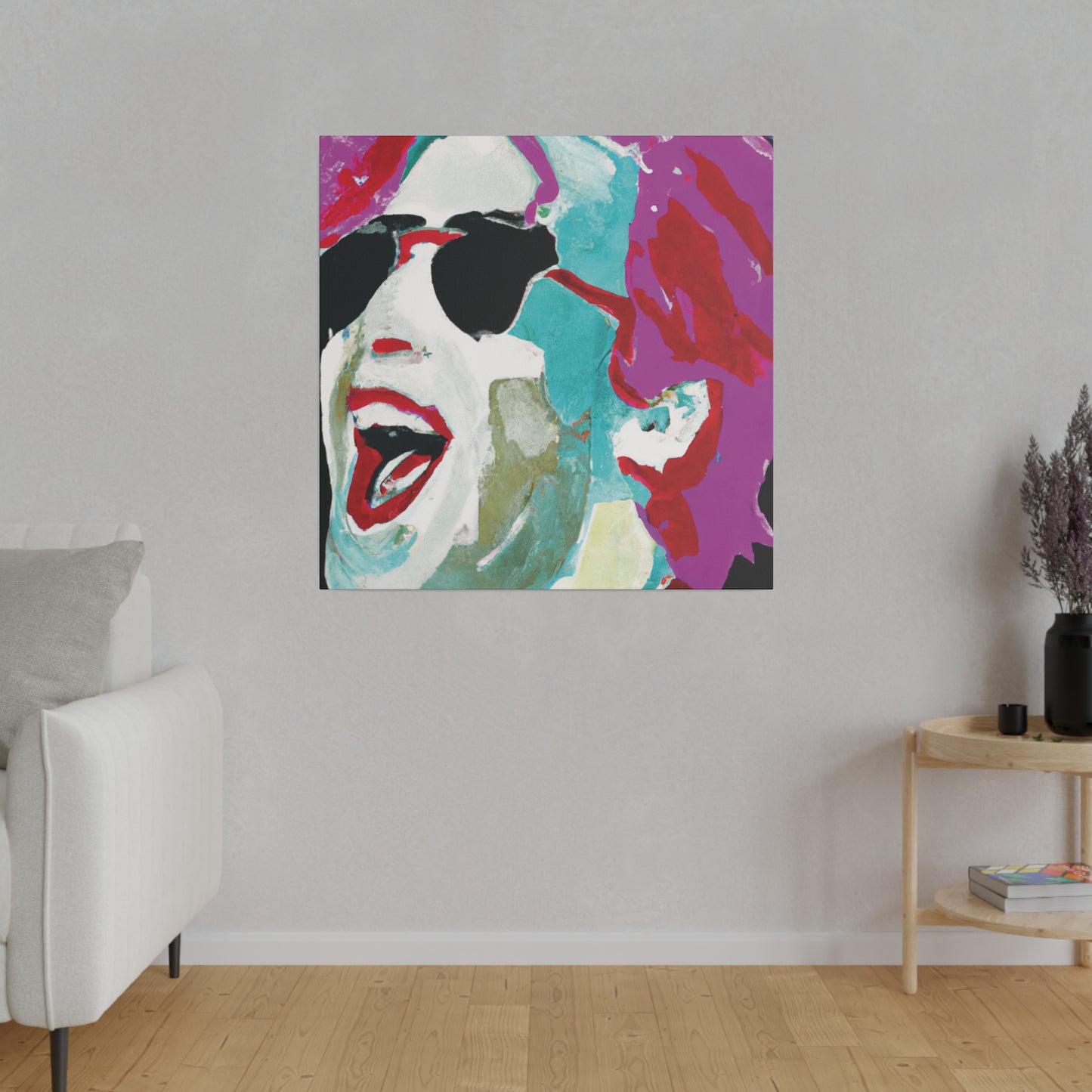 7676H - Rockstar Painting Print | Face | Abstract | Poster | Home Decor | Wall Art | Music Art | Canvas