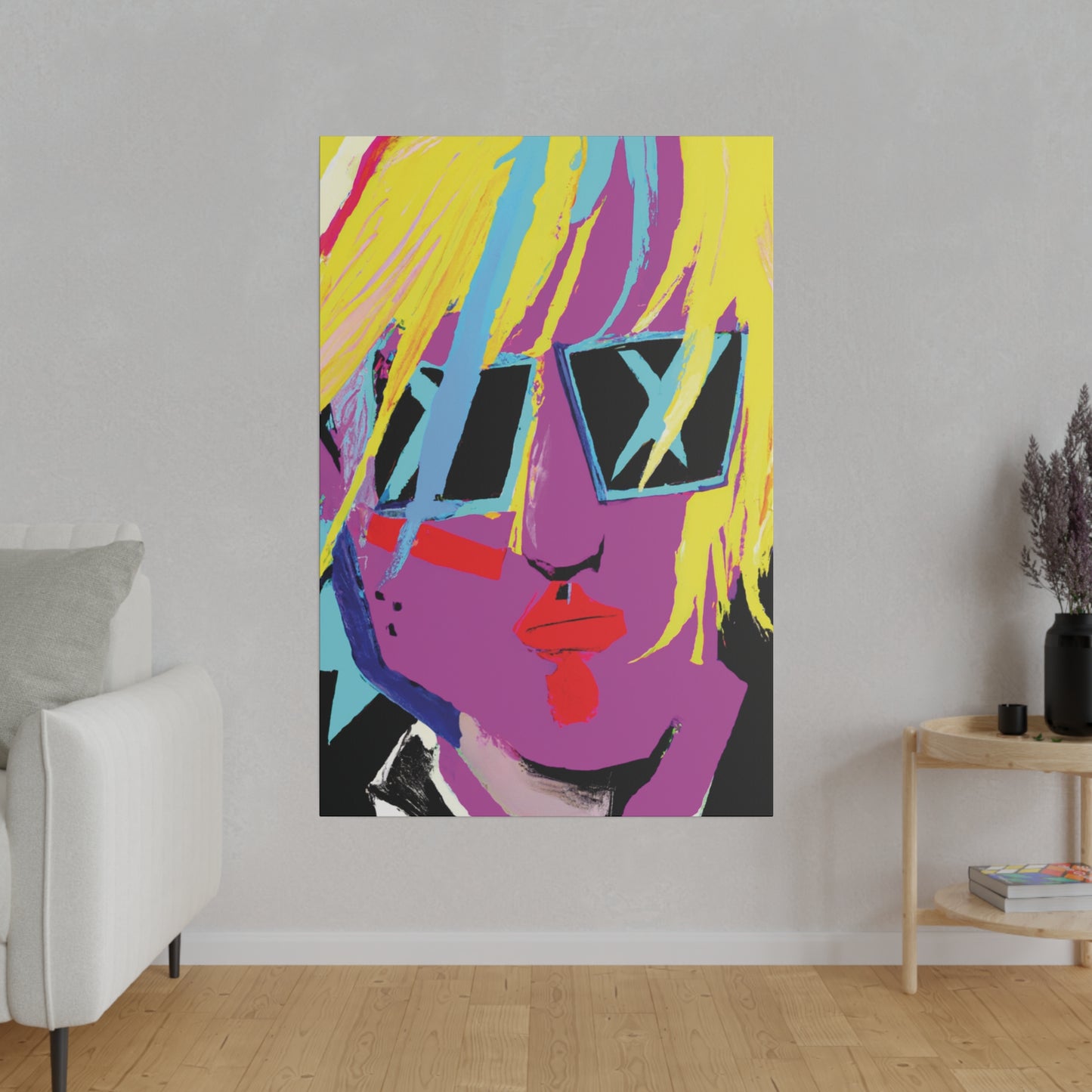 1712U - Rockstar Painting Print | Face | Abstract | Poster | Home Decor | Wall Art | Music Art | Canvas