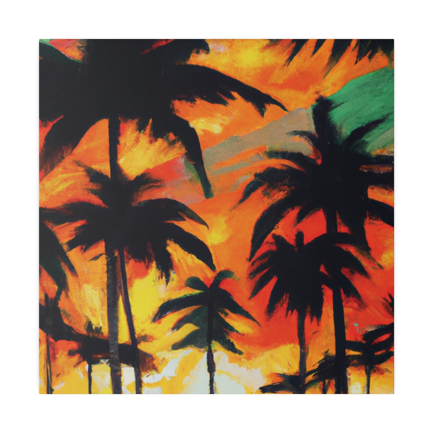 4567E - Miami Beach Sunset Painting Print | Miami | Beach | Sunset | Poster | Home Decor | Wall Art | Canvas