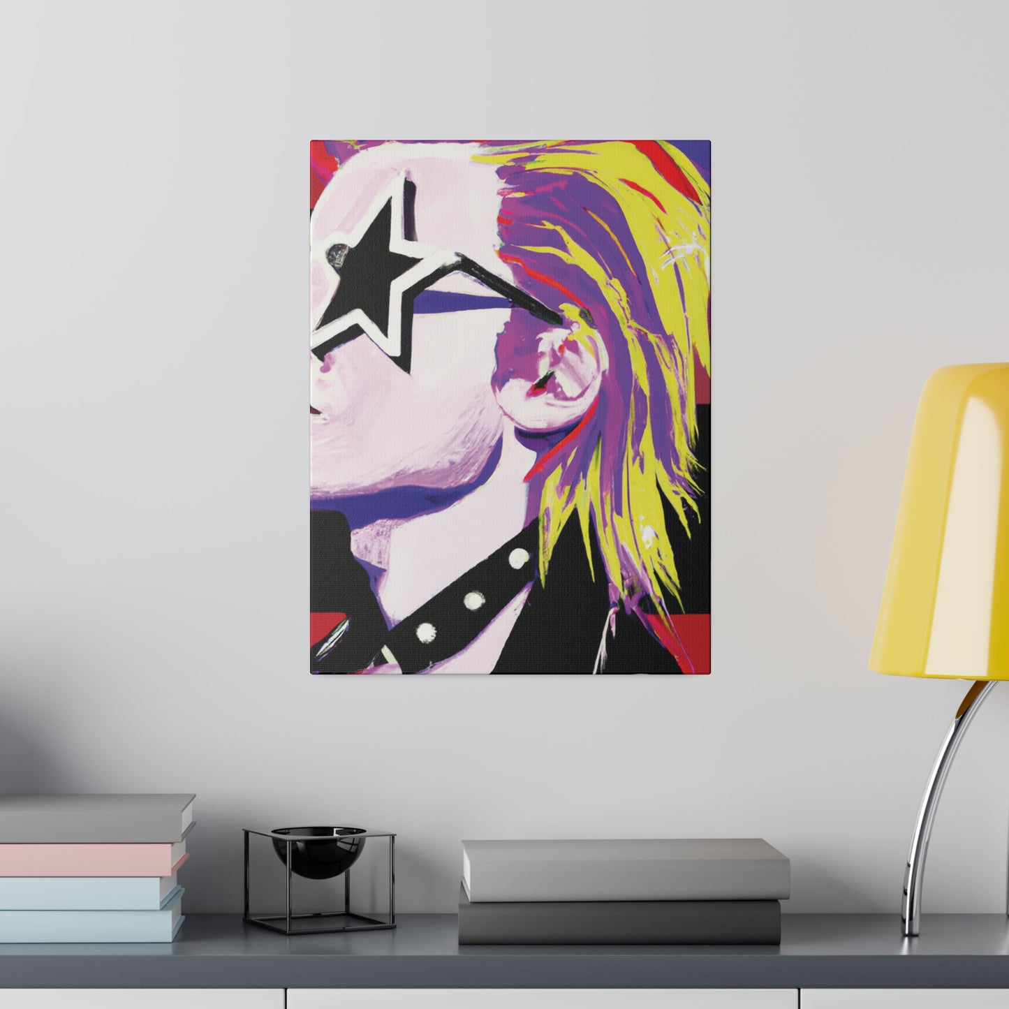 7547K - Rockstar Painting Print | Face | Abstract | Poster | Home Decor | Wall Art | Music Art | Canvas