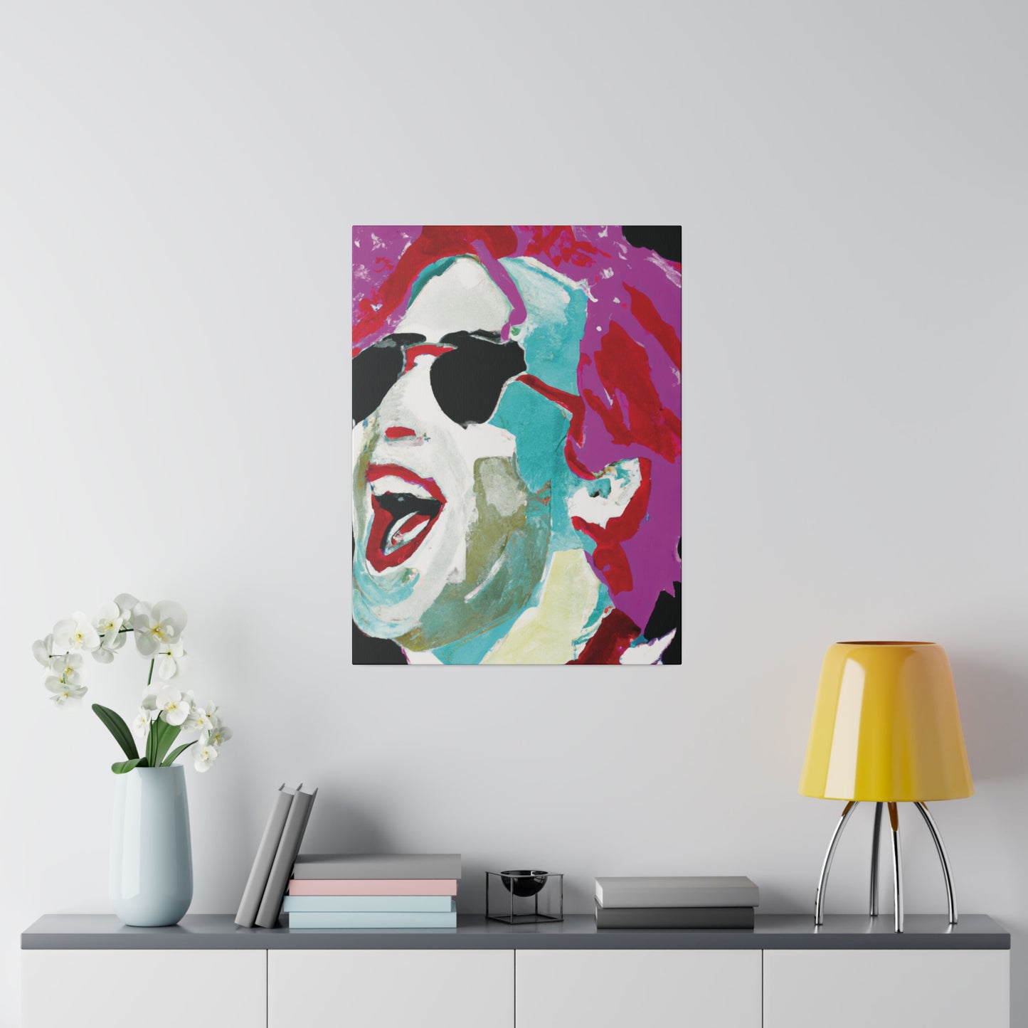 7676H - Rockstar Painting Print | Face | Abstract | Poster | Home Decor | Wall Art | Music Art | Canvas