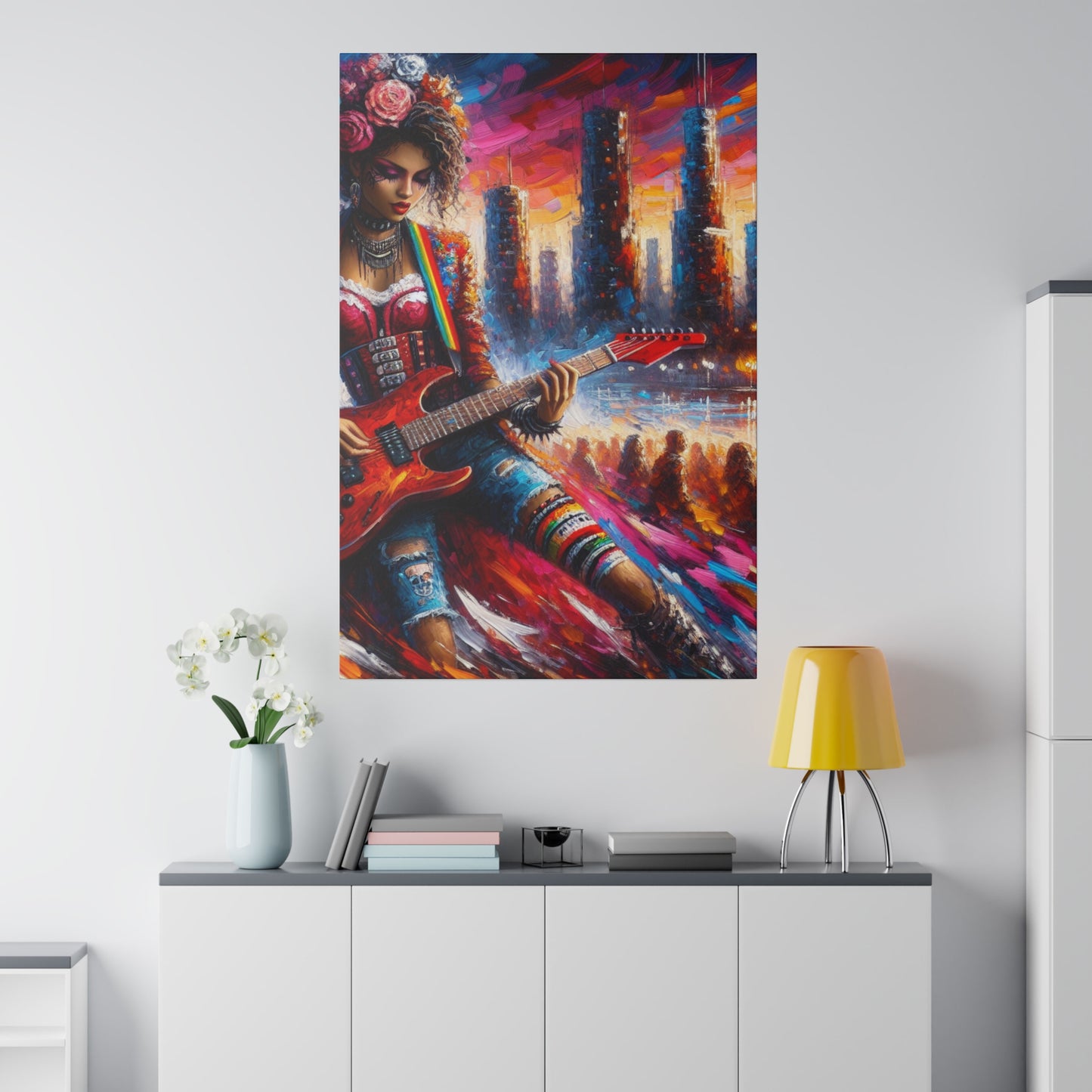 6794Z - Rockstar Oil Painting Style Print | Poster | Home Decor | Wall Art | Music Art | Canvas