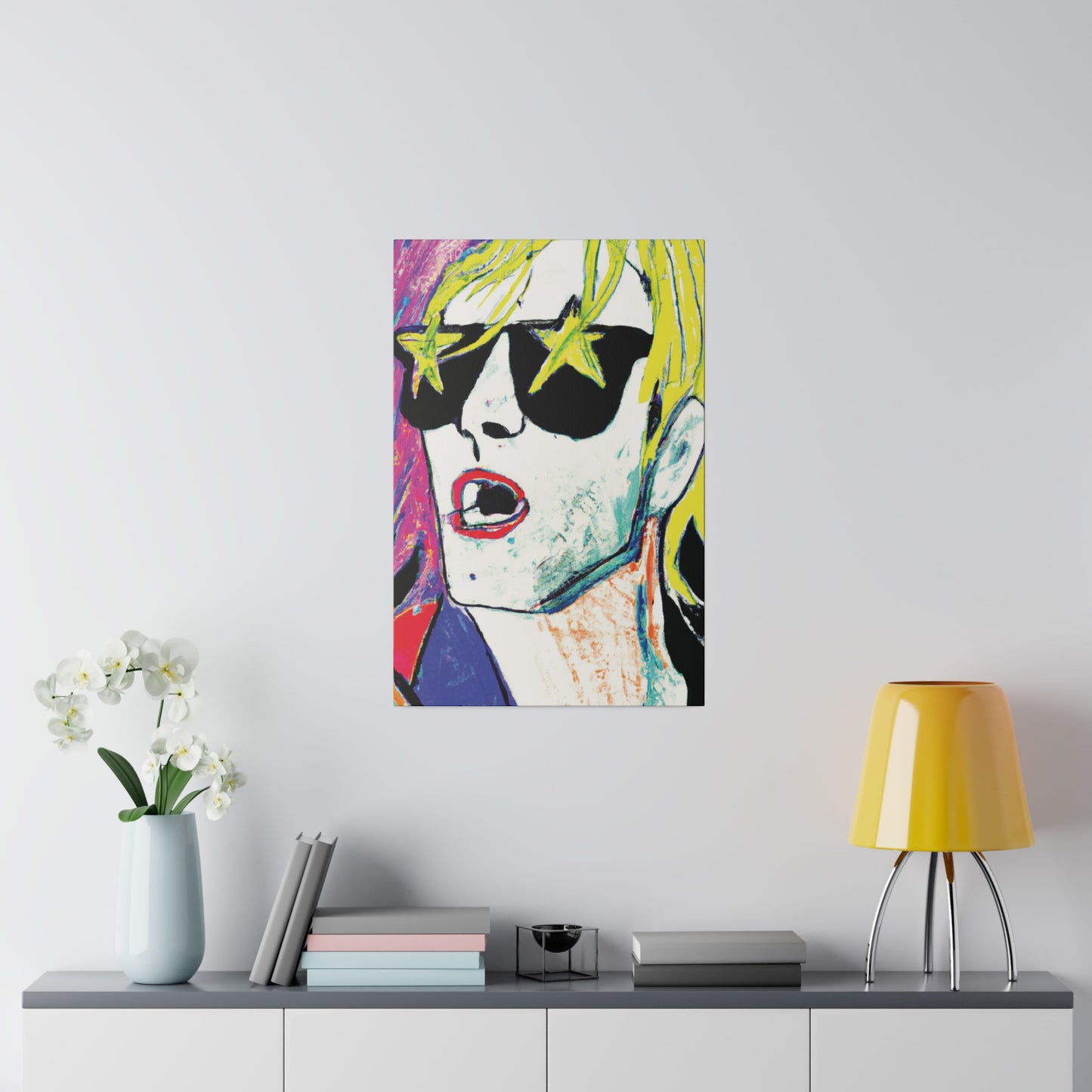 6152H - Rockstar Painting Print | Face | Abstract | Poster | Home Decor | Wall Art | Music Art | Canvas