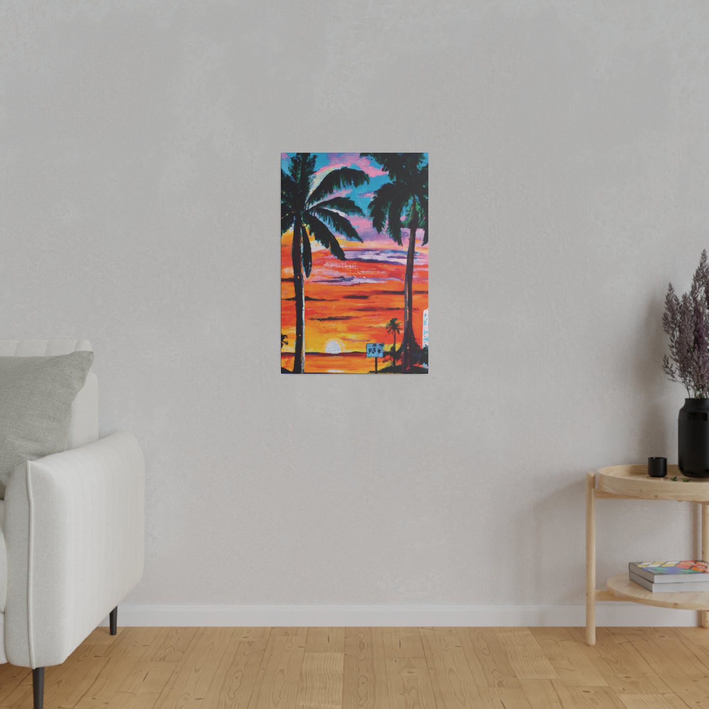 7358V - Miami Beach Sunset Painting Print | Miami | Beach | Sunset | Poster | Home Decor | Wall Art | Canvas