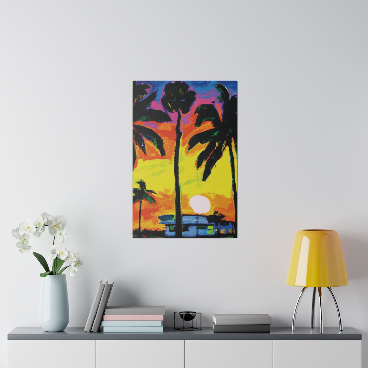 5285D - Miami Beach Sunset Painting Print | Miami | Beach | Sunset | Poster | Home Decor | Wall Art | Canvas