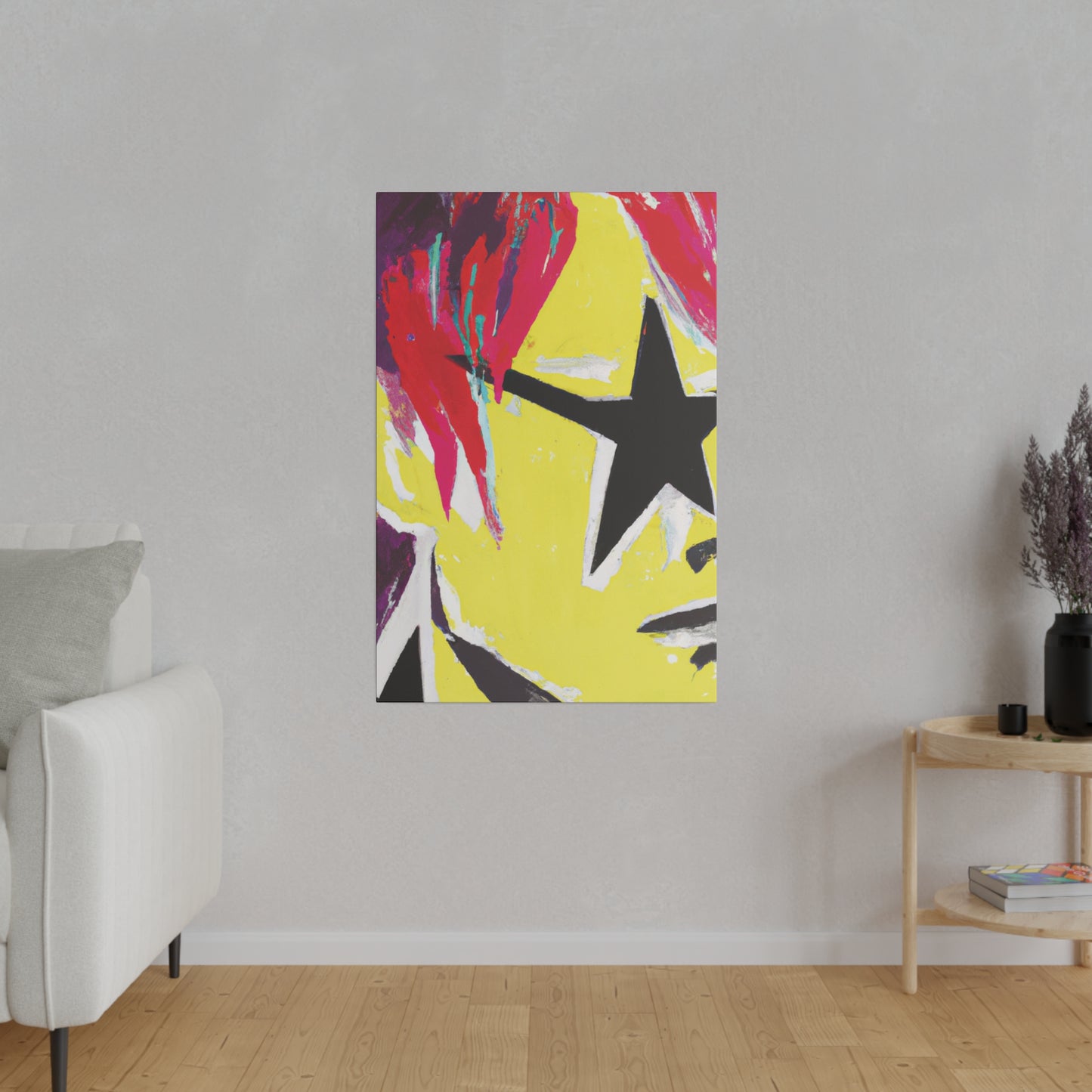 8768M - Rockstar Painting Print | Face | Abstract | Poster | Home Decor | Wall Art | Music Art | Canvas