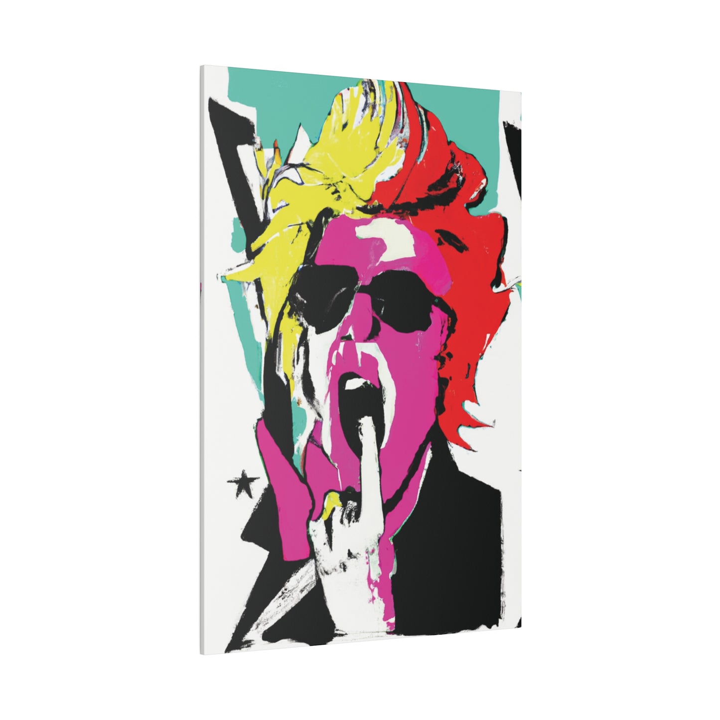 4598A - Rockstar Painting Print | Face | Abstract | Poster | Home Decor | Wall Art | Music Art | Canvas