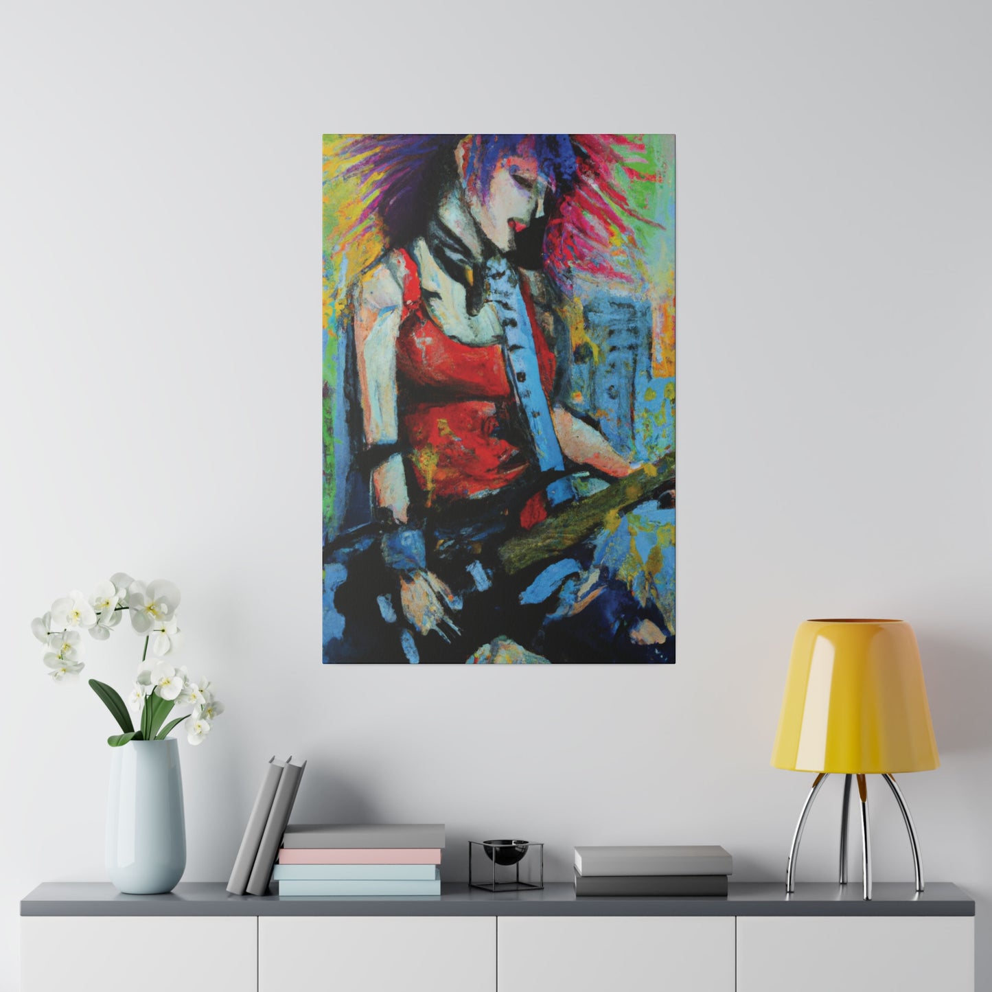 8424V - Rockstar Oil Painting Style Print | Poster | Home Decor | Wall Art | Music Art | Canvas