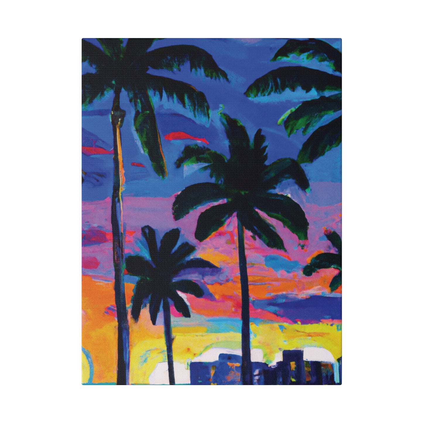 4621L - Miami Beach Sunset Painting Print | Miami | Beach | Sunset | Poster | Home Decor | Wall Art | Canvas