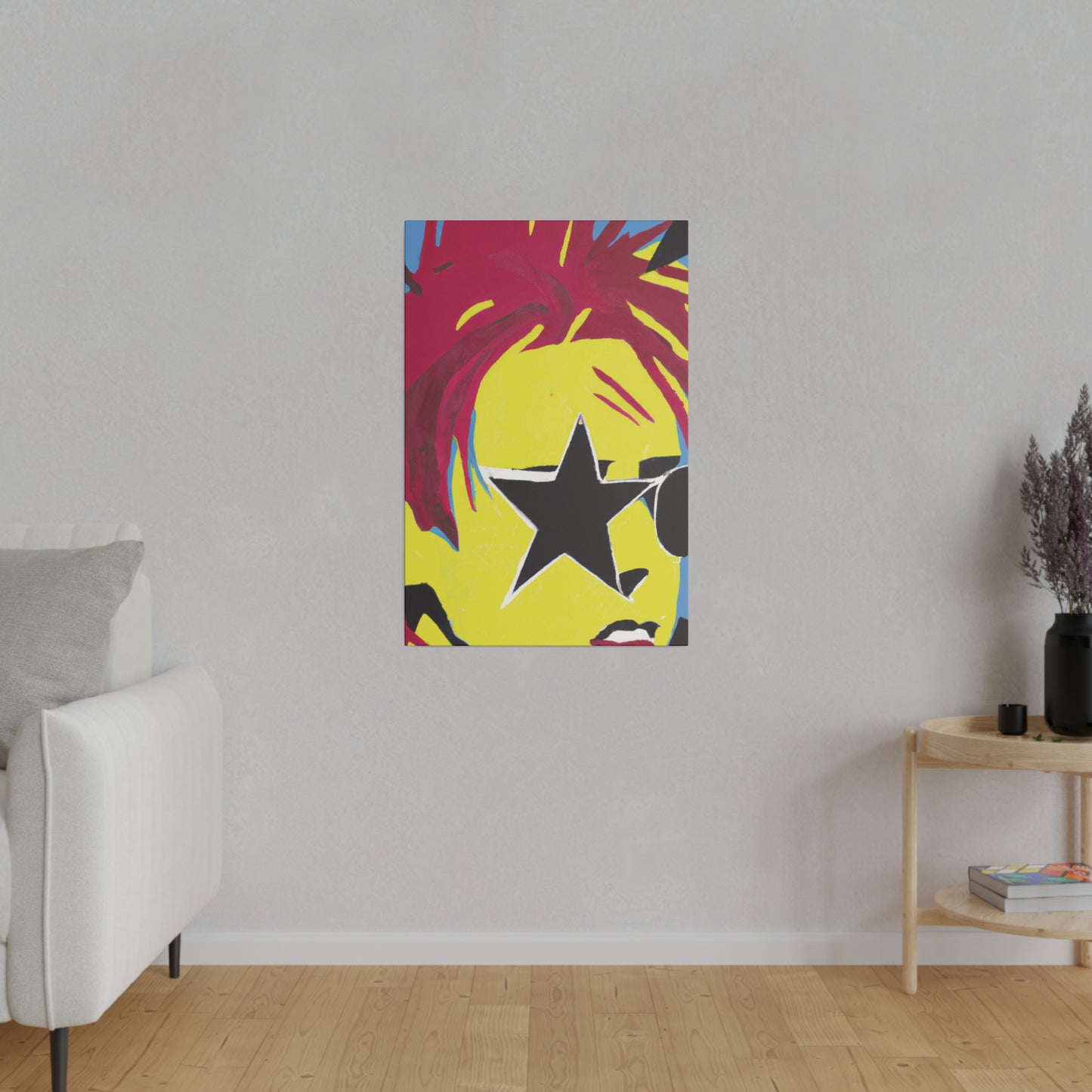 5063P - Rockstar Painting Print | Face | Abstract | Poster | Home Decor | Wall Art | Music Art | Canvas