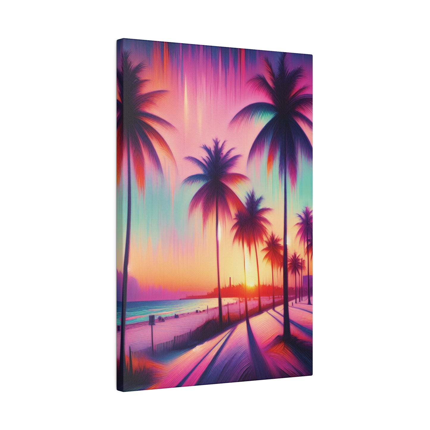 7892Z - miami beach art, sunset background, ocean art work, beach art work, sunset designs, miami beach painting, miami beach print