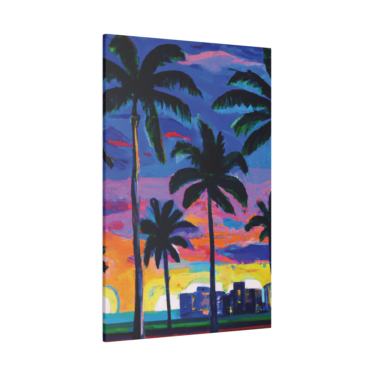 4621L - Miami Beach Sunset Painting Print | Miami | Beach | Sunset | Poster | Home Decor | Wall Art | Canvas