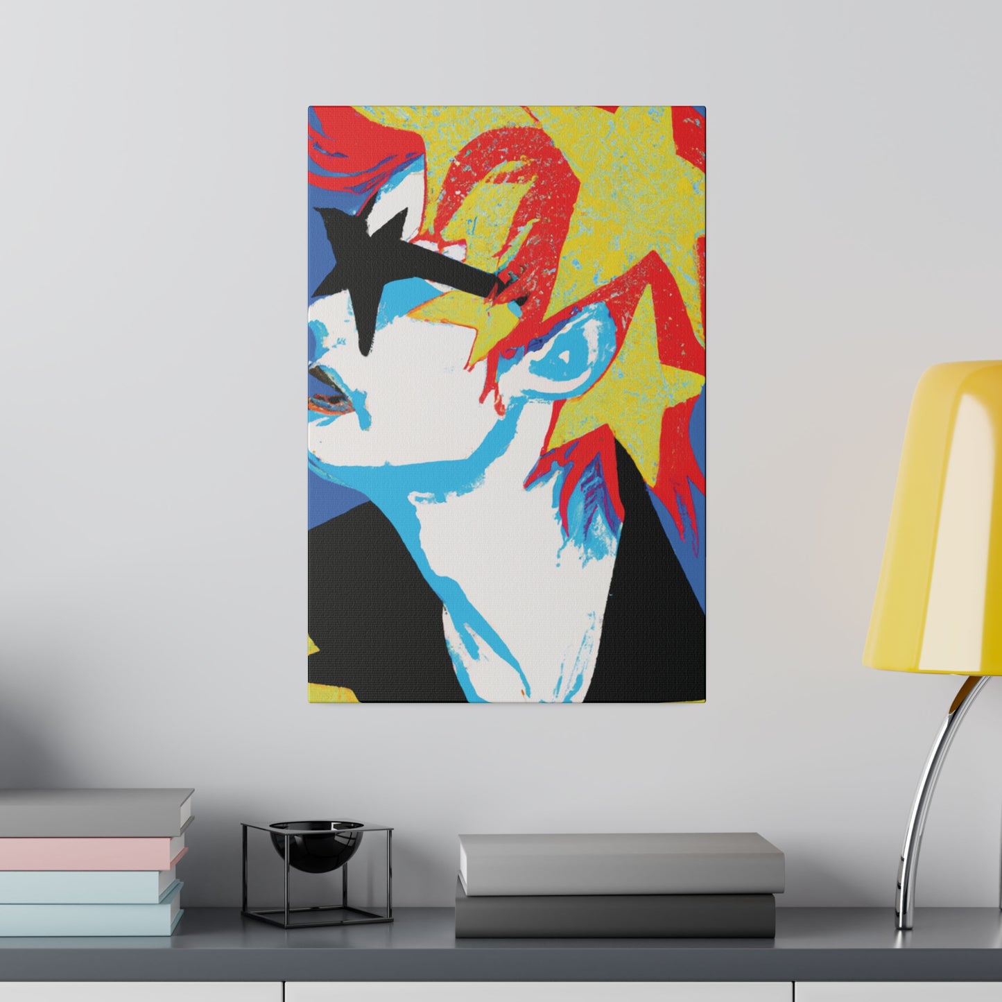 9245E - Rockstar Painting Print | Face | Abstract | Poster | Home Decor | Wall Art | Music Art | Canvas