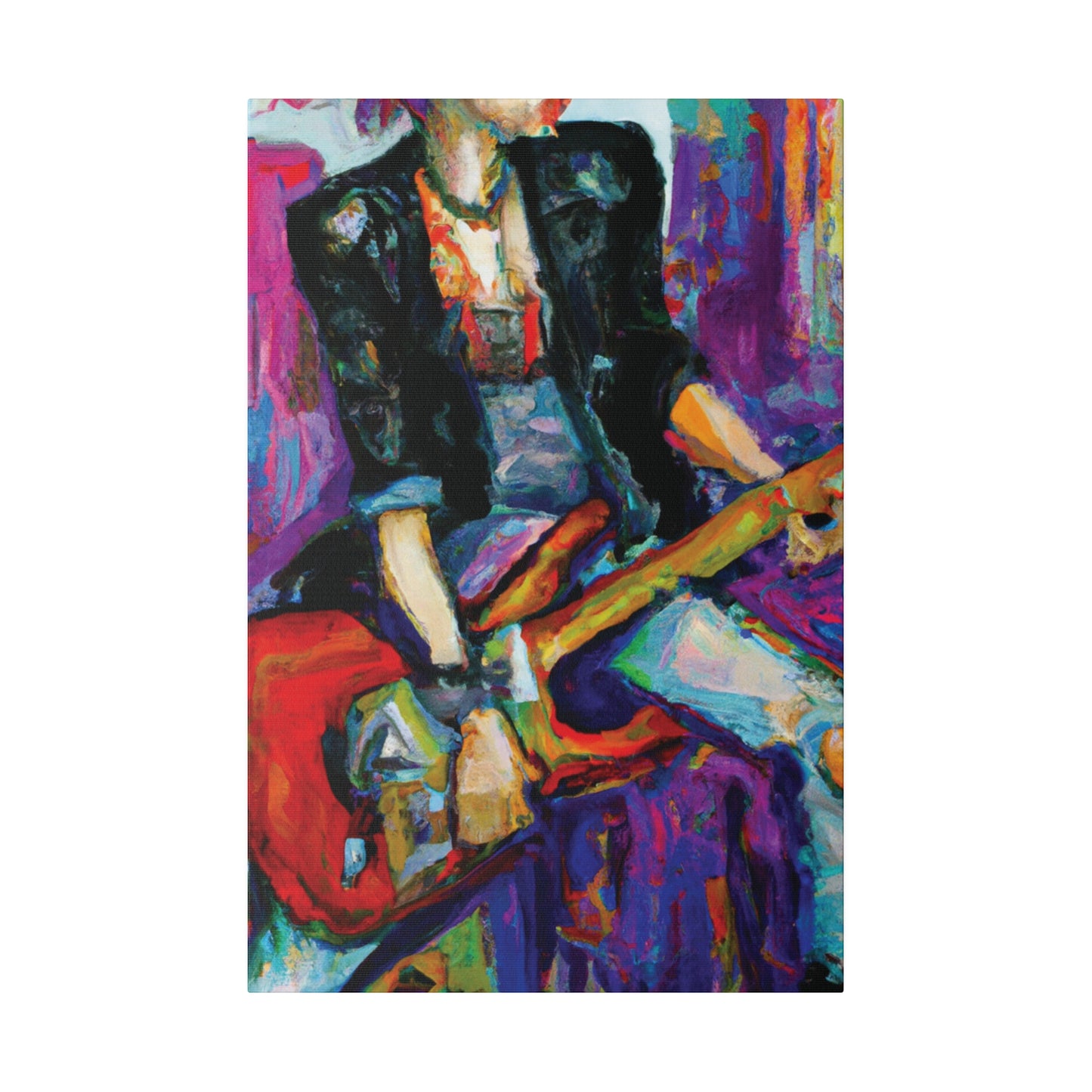 6268K - Rockstar Oil Painting Style Print | Poster | Home Decor | Wall Art | Music Art | Canvas