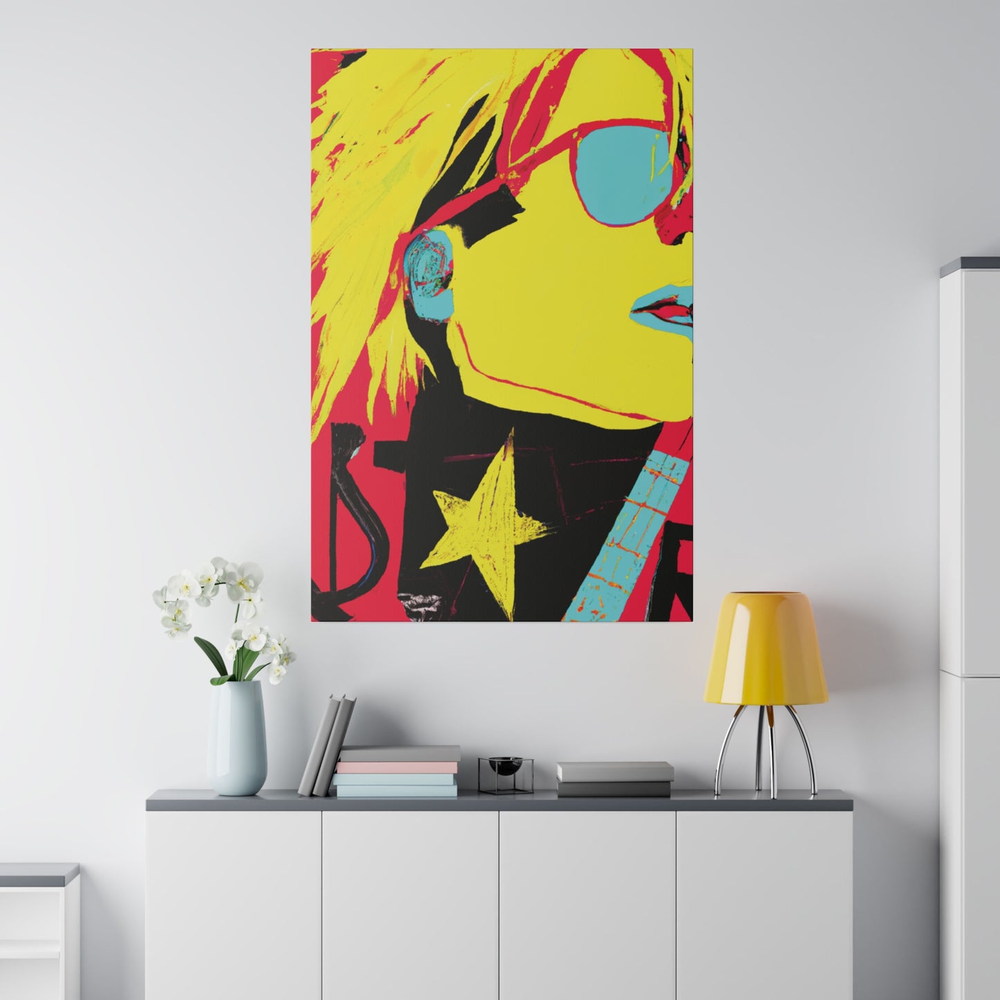 4925Q - Rockstar Painting Print | Face | Abstract | Poster | Home Decor | Wall Art | Music Art | Canvas