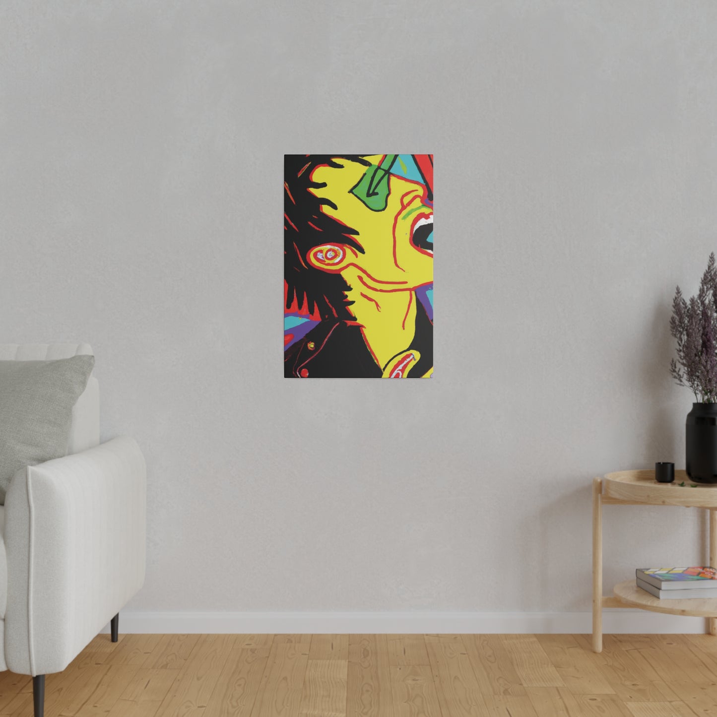 7354H - Rockstar Painting Print | Face | Abstract | Poster | Home Decor | Wall Art | Music Art | Canvas