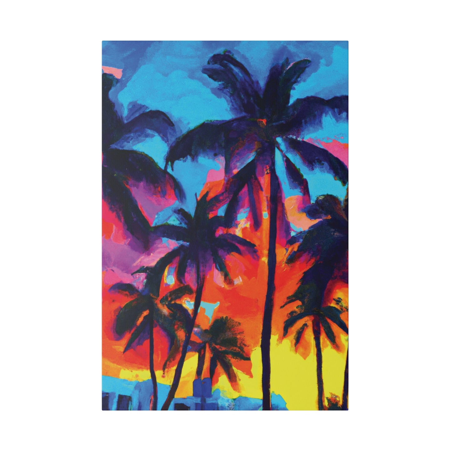 4672F - Miami Beach Sunset Painting Print | Miami | Beach | Sunset | Poster | Home Decor | Wall Art | Canvas