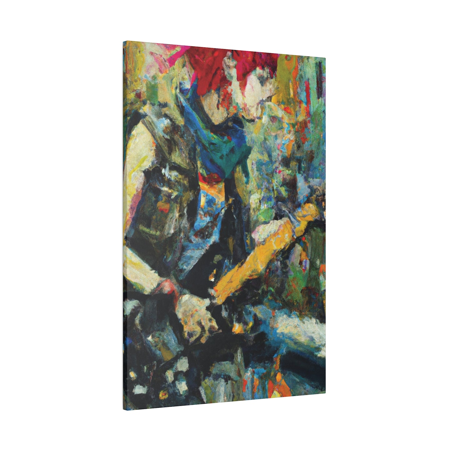 3758W - Rockstar Oil Painting Style Print | Poster | Home Decor | Wall Art | Music Art | Canvas