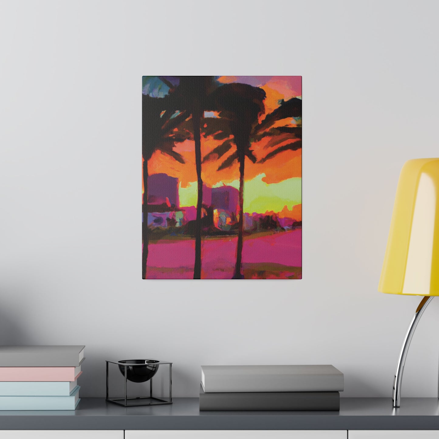 4596G - Miami Beach Sunset Painting Print | Miami | Beach | Sunset | Poster | Home Decor | Wall Art | Canvas