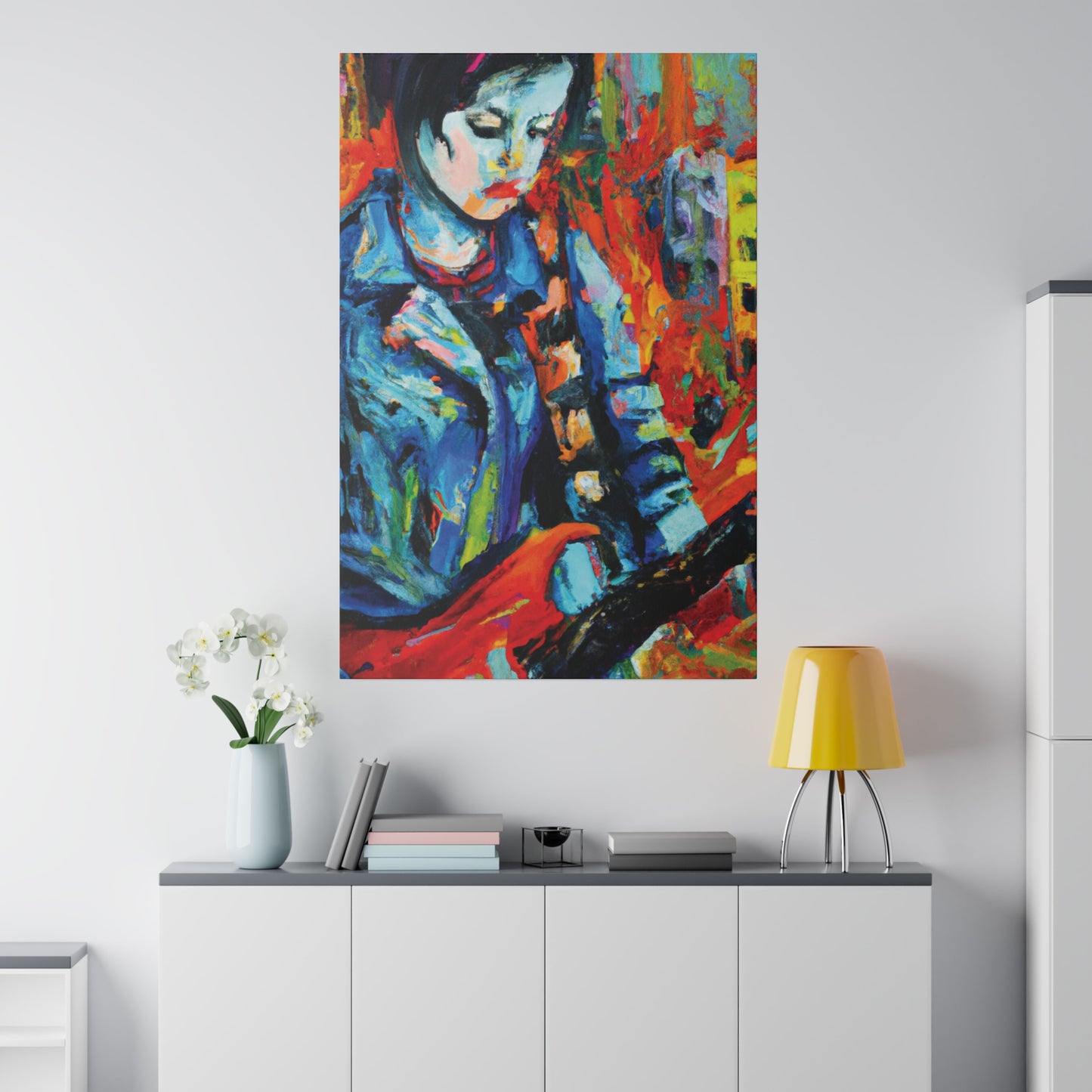 3759K - Rockstar Oil Painting Style Print | Poster | Home Decor | Wall Art | Music Art | Canvas