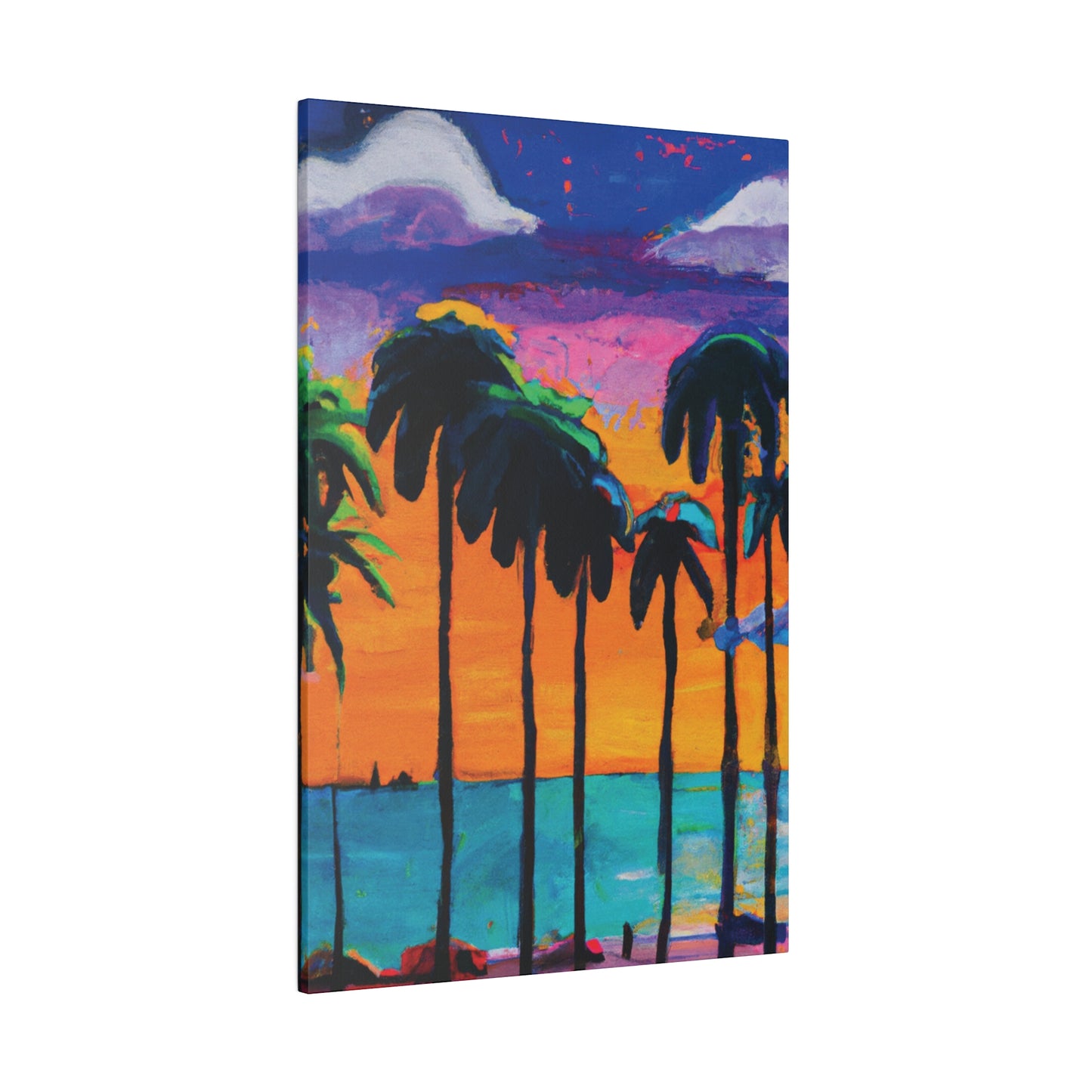 9331M - Miami Beach Sunset Painting Print | Miami | Beach | Sunset | Poster | Home Decor | Wall Art | Canvas