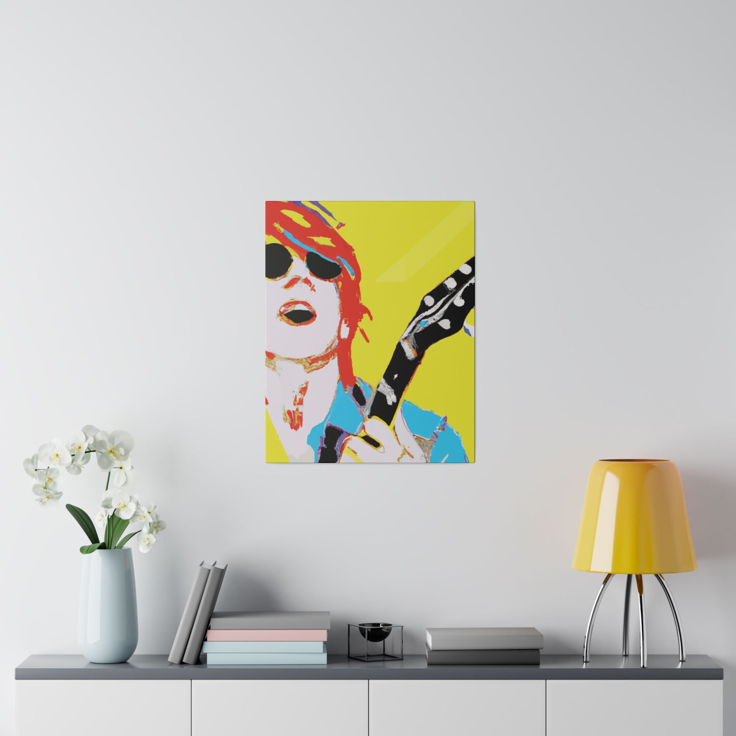 846Q - Rockstar Painting Print | Face | Abstract | Poster | Home Decor | Wall Art | Music Art | Canvas