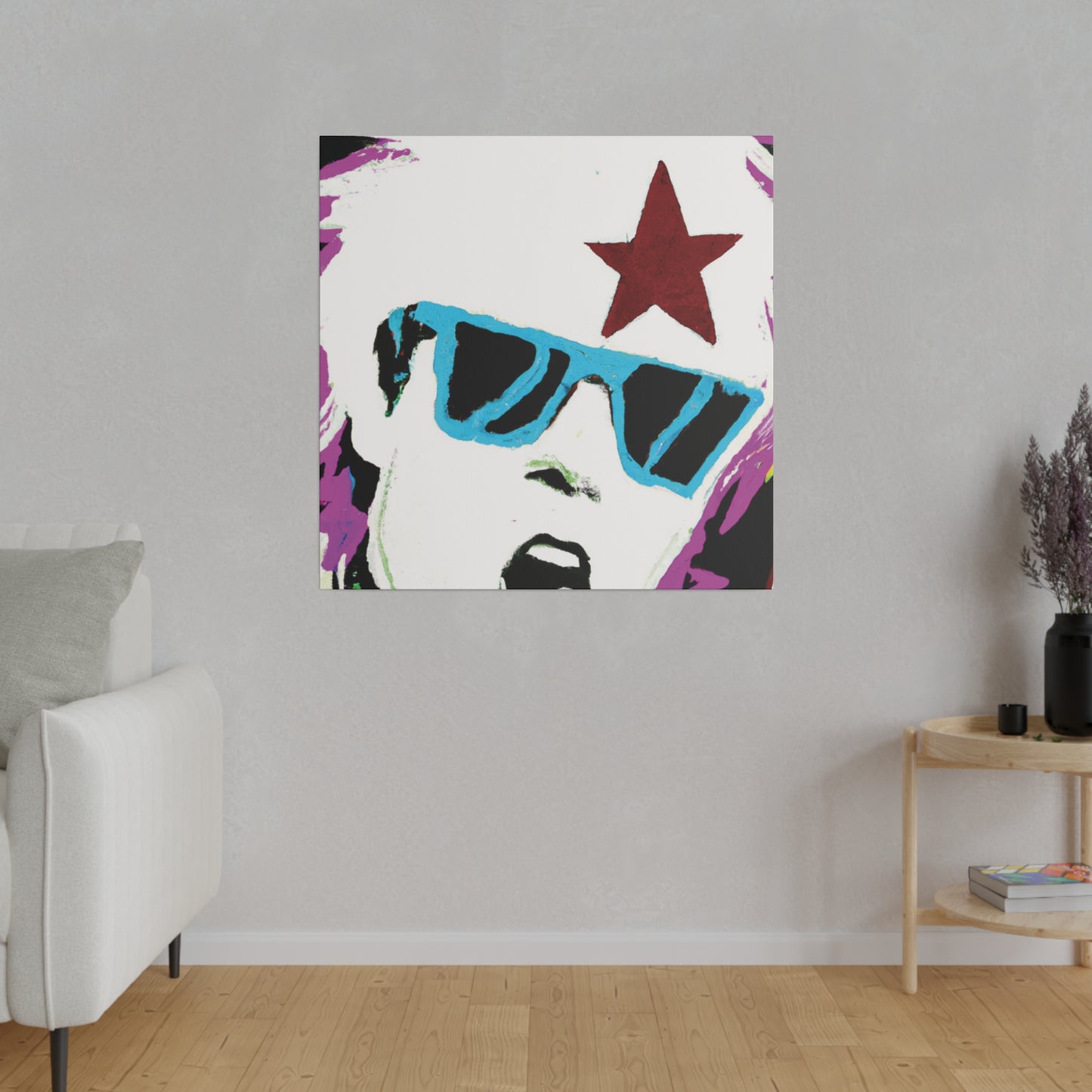 4850F - Rockstar Painting Print | Face | Abstract | Poster | Home Decor | Wall Art | Music Art | Canvas