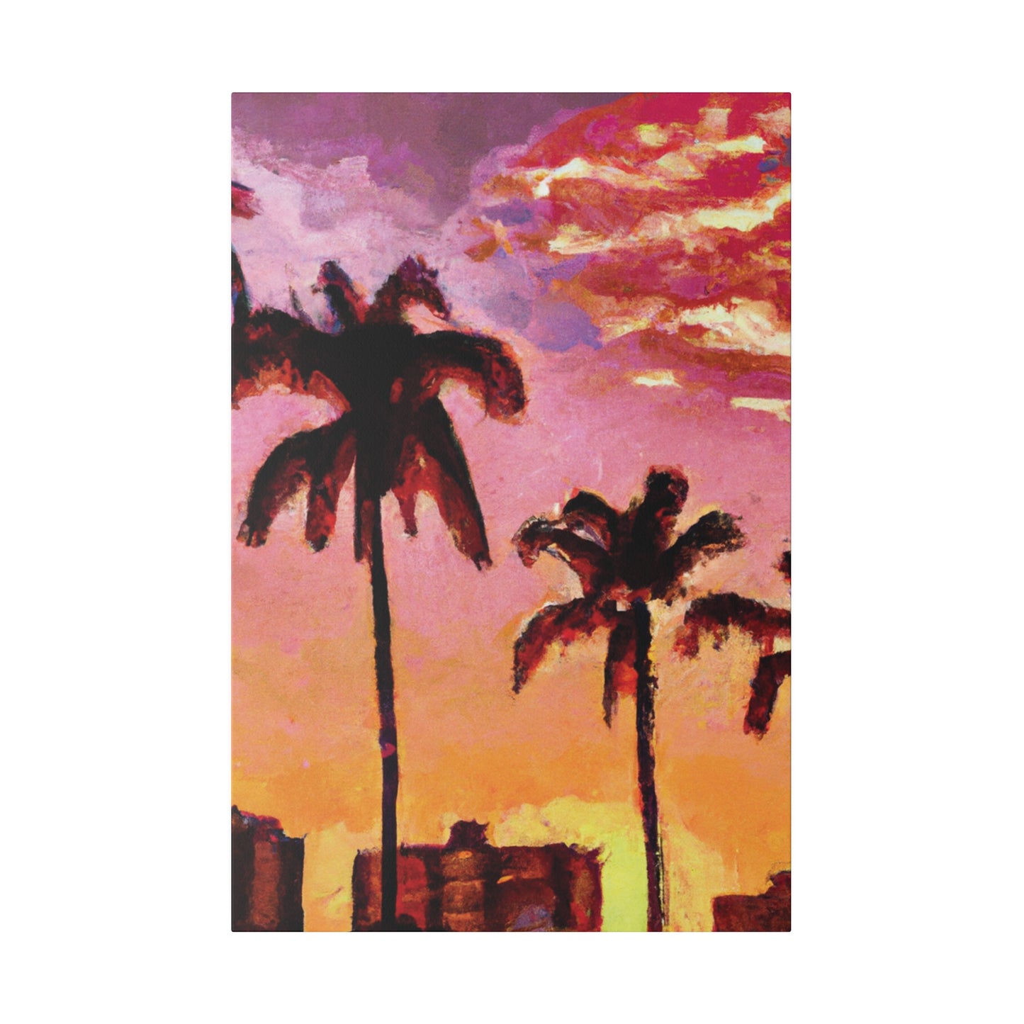 7485A - Miami Beach Sunset Painting Print | Miami | Beach | Sunset | Poster | Home Decor | Wall Art | Canvas