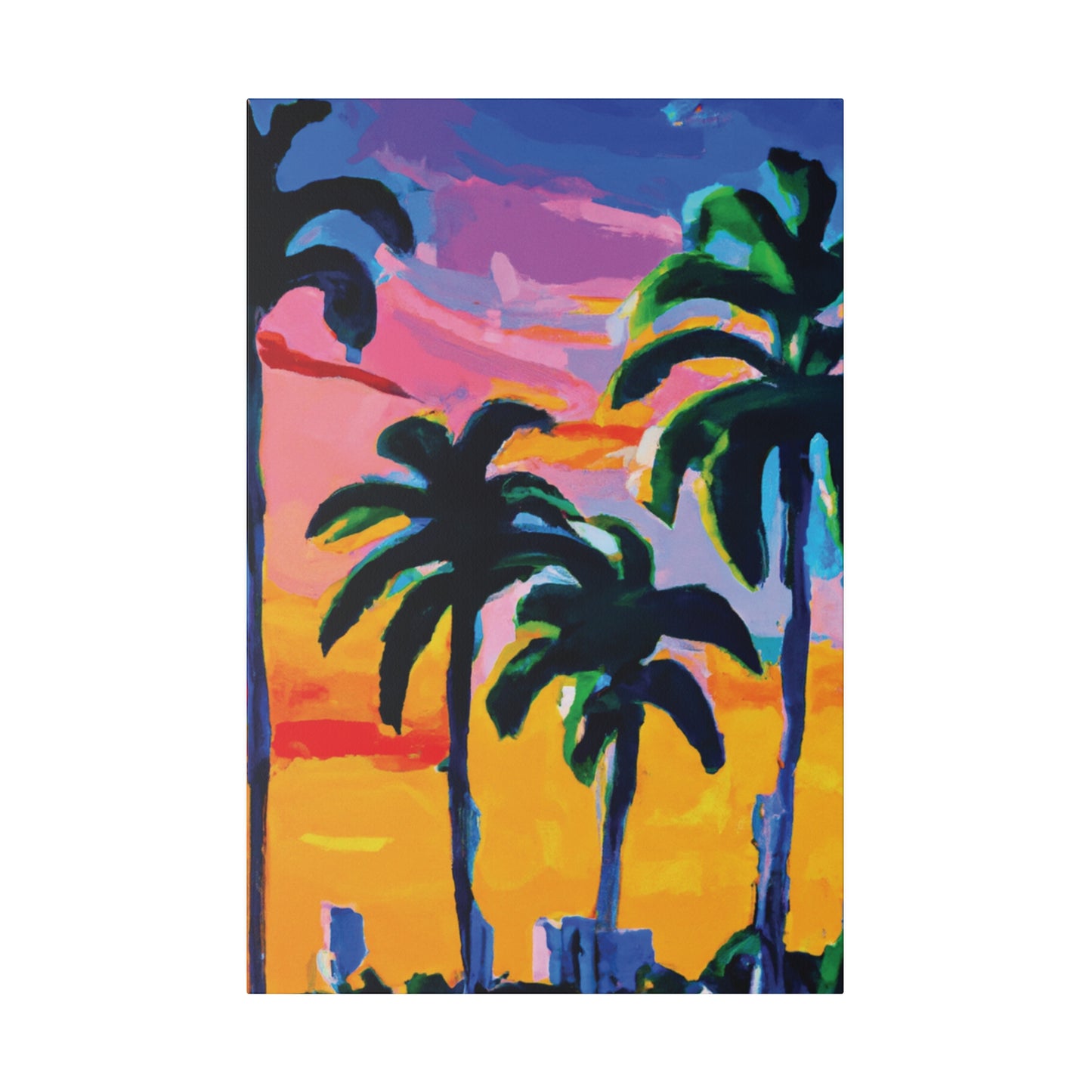 7409P - Miami Beach Sunset Painting Print | Miami | Beach | Sunset | Poster | Home Decor | Wall Art | Canvas