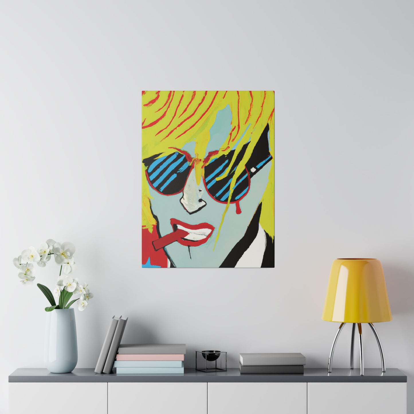 3122Y - Rockstar Painting Print | Face | Abstract | Poster | Home Decor | Wall Art | Music Art | Canvas