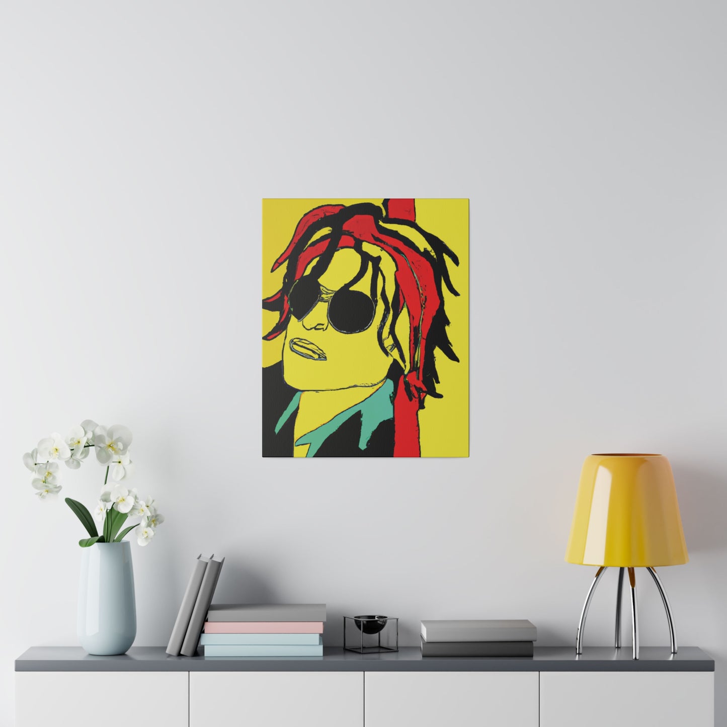 4551W - Rockstar Painting Print | Face | Abstract | Poster | Home Decor | Wall Art | Music Art | Canvas