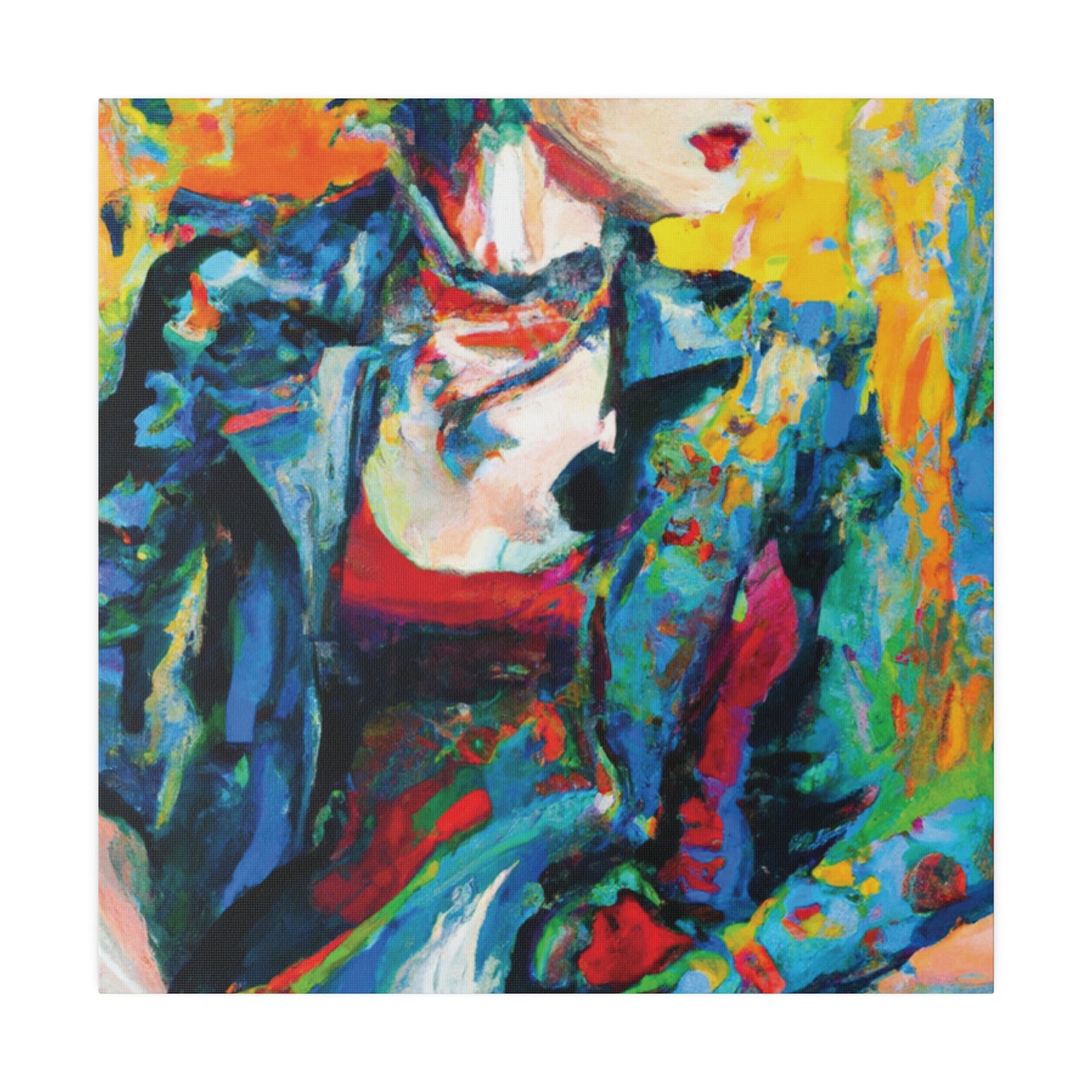 9075K - Rockstar Oil Painting Style Print | Poster | Home Decor | Wall Art | Music Art | Canvas