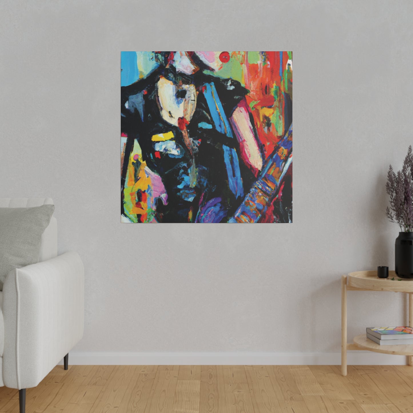 703H - Rockstar Oil Painting Style Print | Poster | Home Decor | Wall Art | Music Art | Canvas