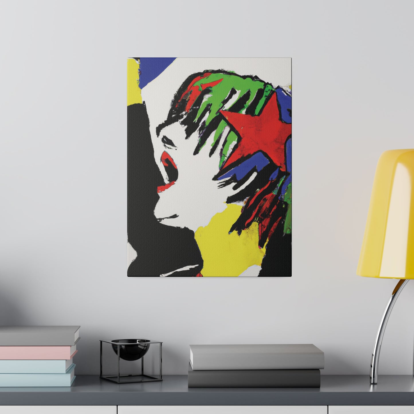 5673W - Rockstar Painting Print | Face | Abstract | Poster | Home Decor | Wall Art | Music Art | Canvas