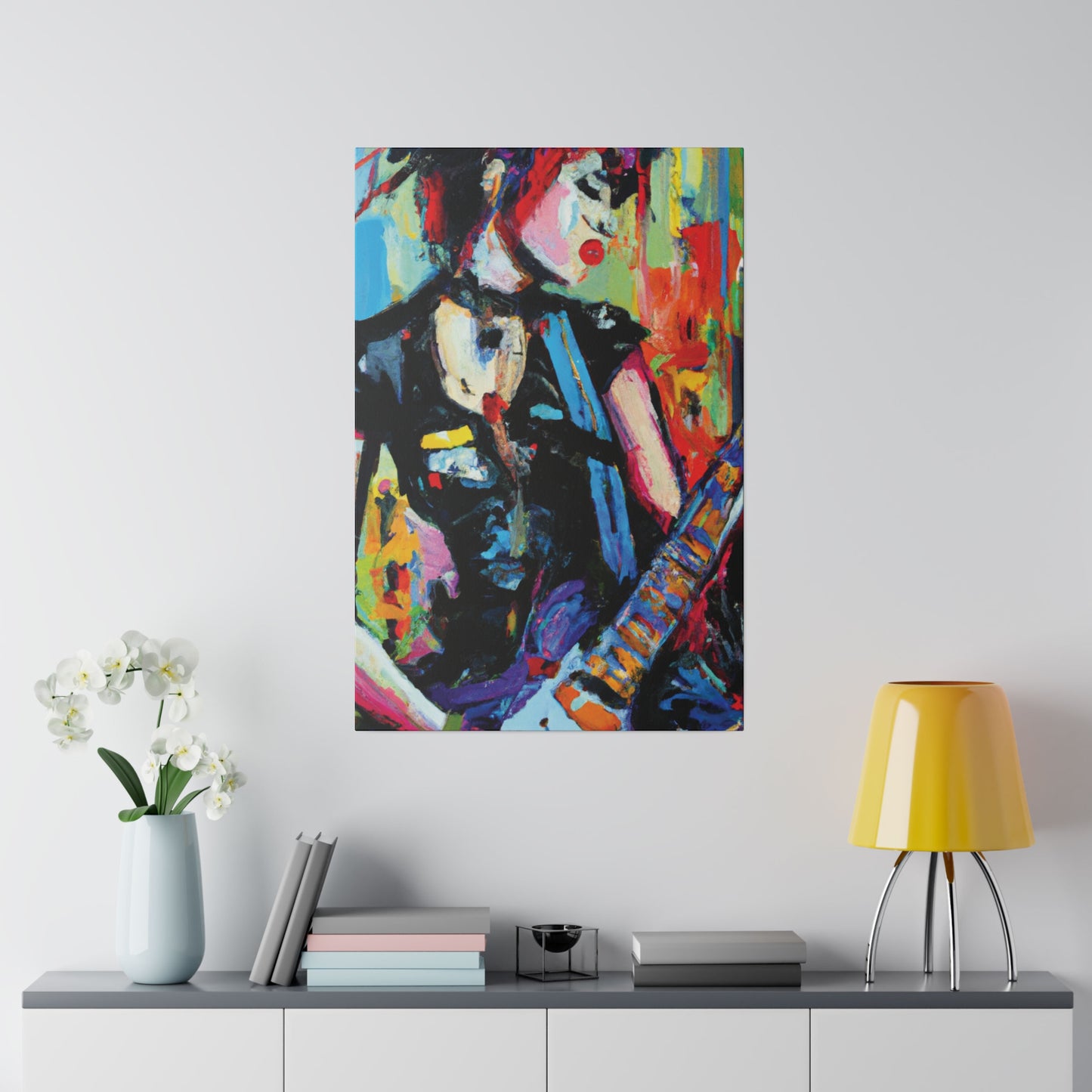 703H - Rockstar Oil Painting Style Print | Poster | Home Decor | Wall Art | Music Art | Canvas