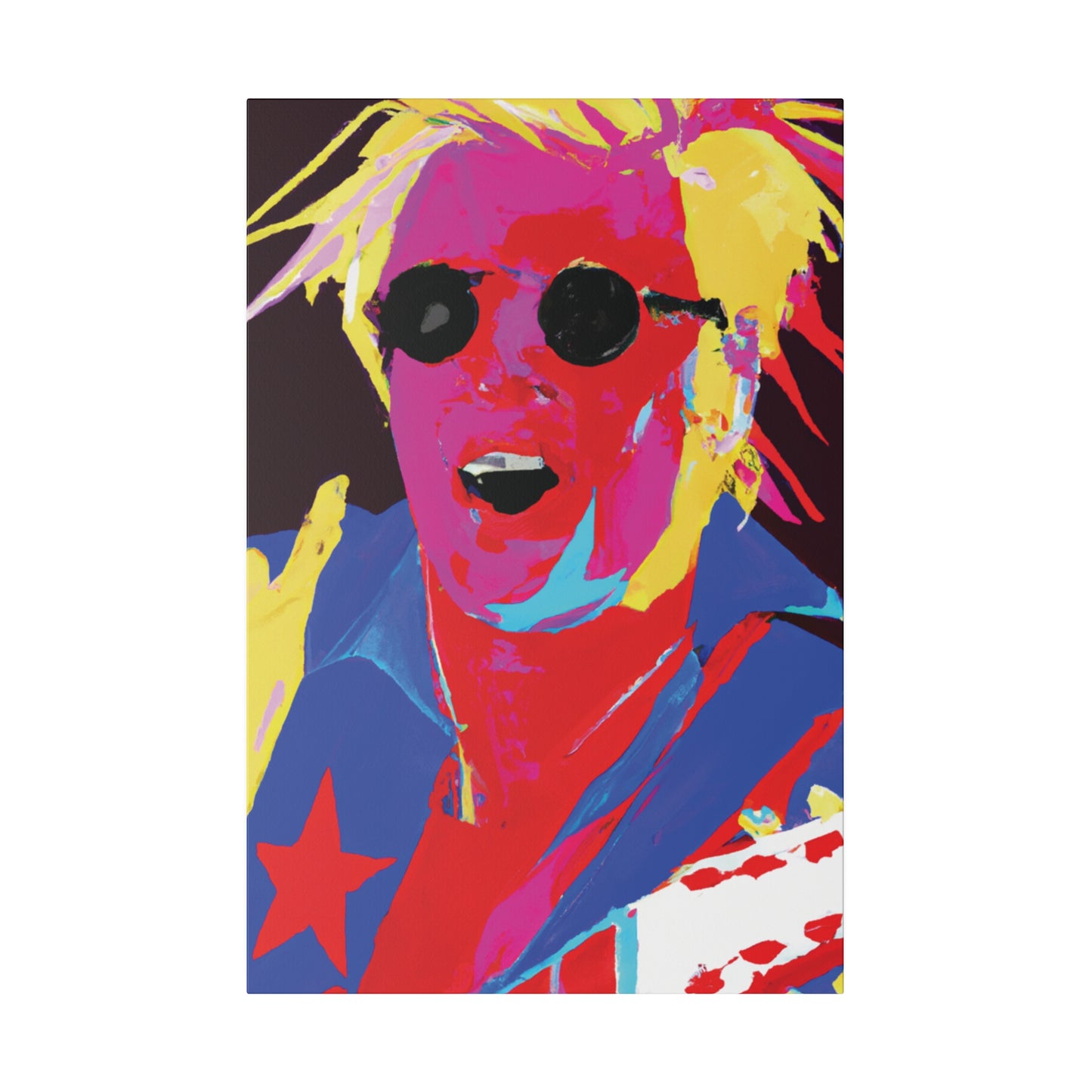 1327M - Rockstar Painting Print | Face | Abstract | Poster | Home Decor | Wall Art | Music Art | Canvas