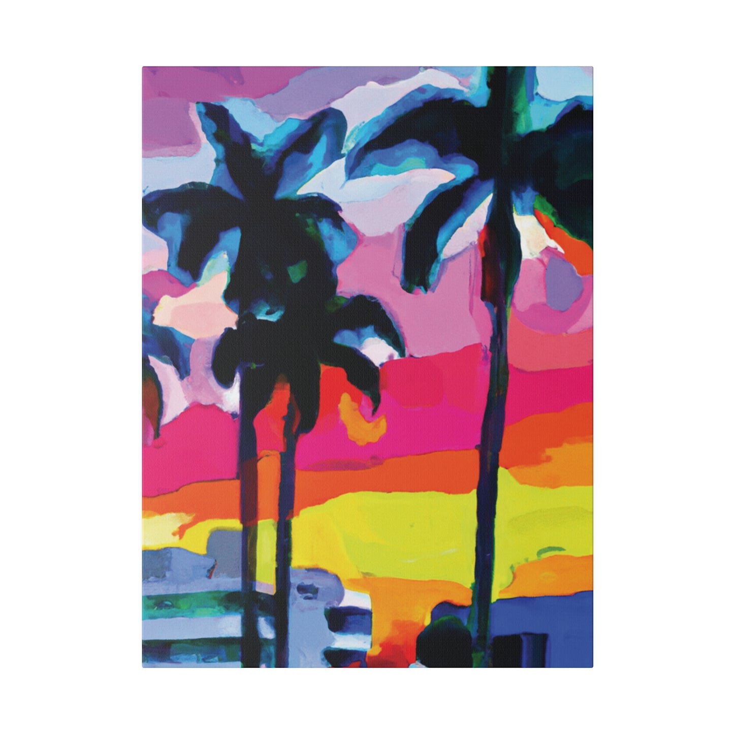 9342C - Miami Beach Sunset Painting Print | Miami | Beach | Sunset | Poster | Home Decor | Wall Art | Canvas