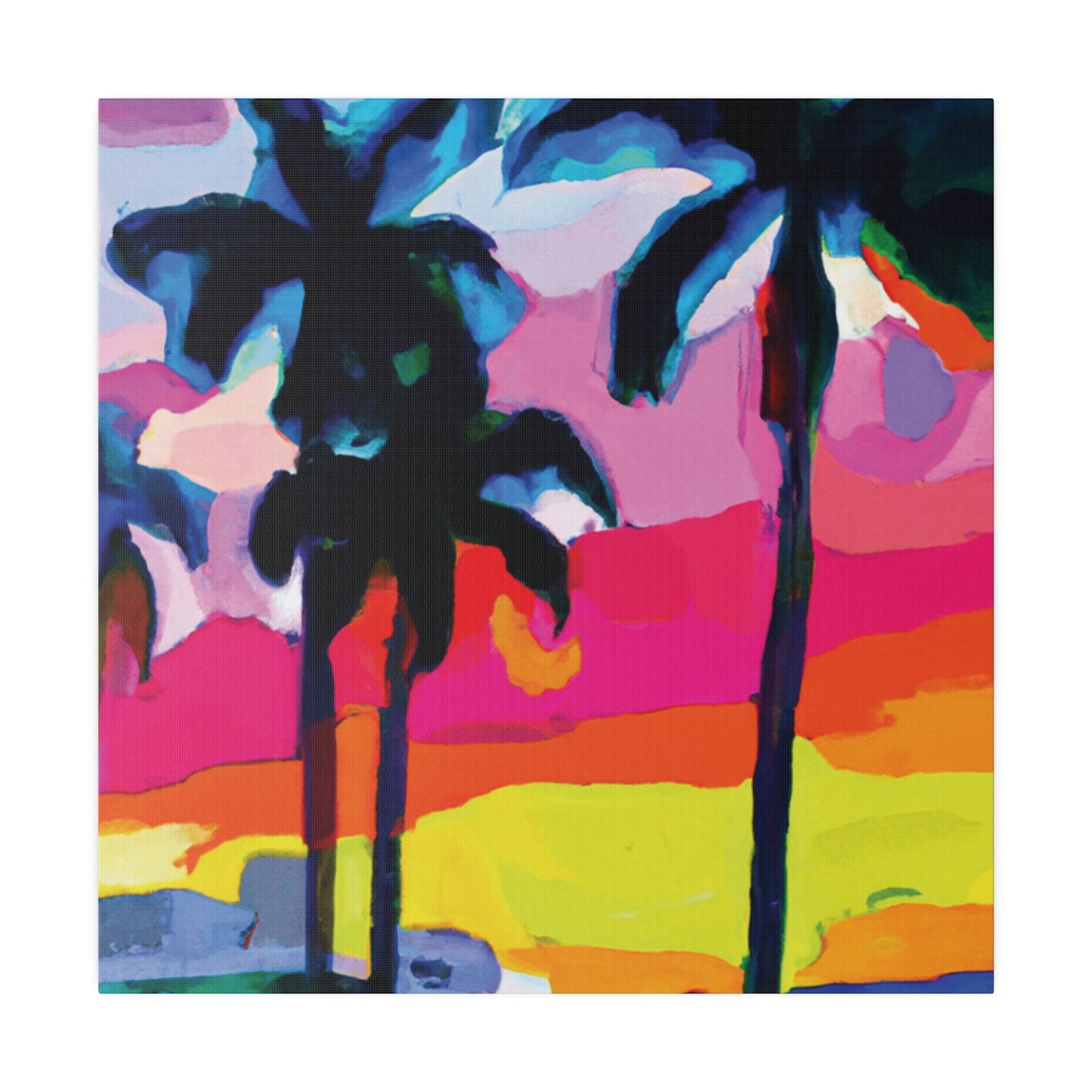 9342C - Miami Beach Sunset Painting Print | Miami | Beach | Sunset | Poster | Home Decor | Wall Art | Canvas