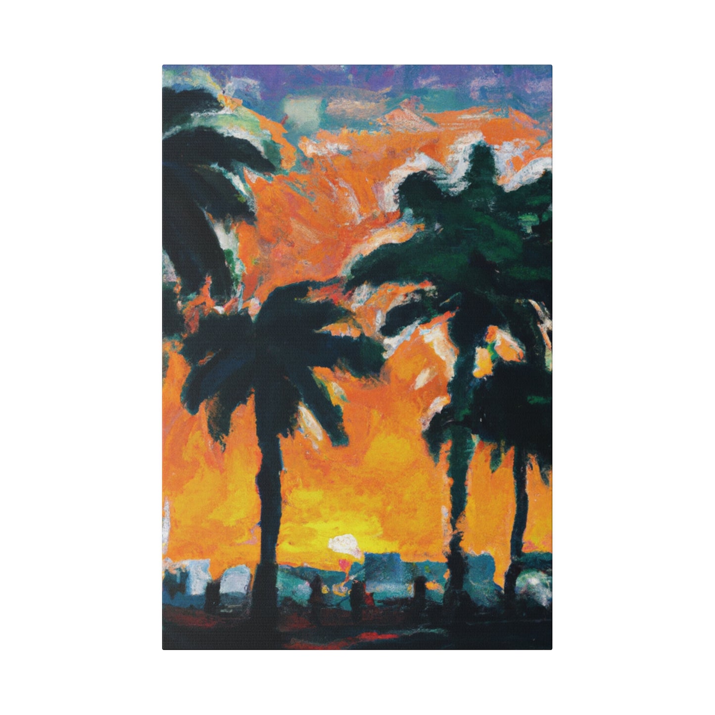 9571T - Miami Beach Sunset Painting Print | Miami | Beach | Sunset | Poster | Home Decor | Wall Art | Canvas