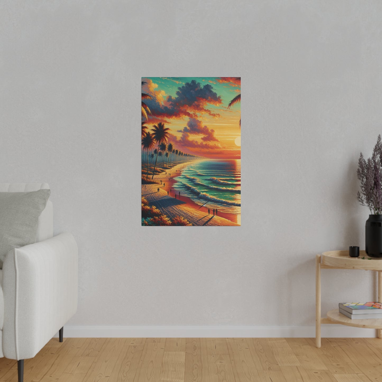 4832K - miami beach art, sunset background, ocean art work, beach art work, sunset designs, miami beach painting, miami beach print