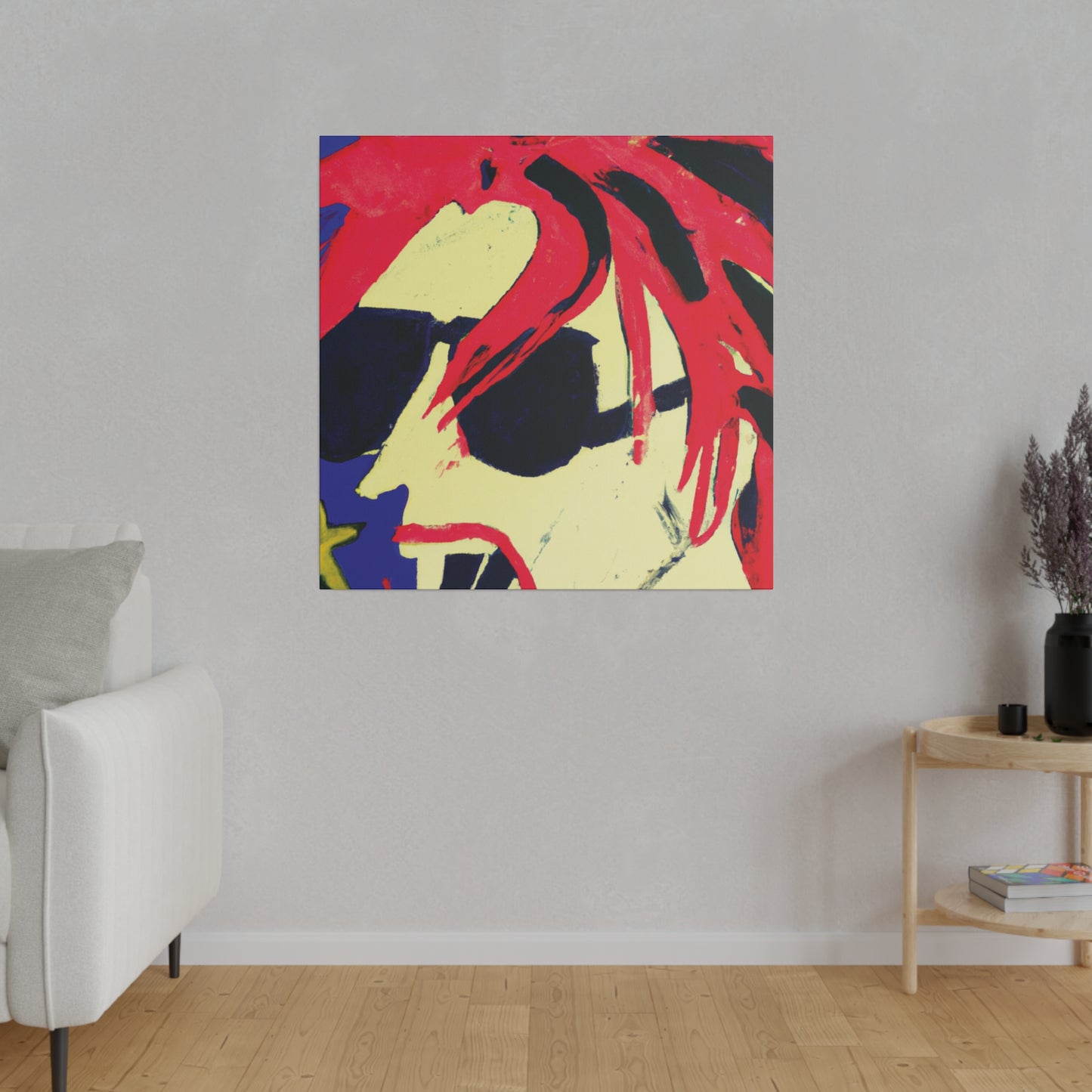 8409V - Rockstar Painting Print | Face | Abstract | Poster | Home Decor | Wall Art | Music Art | Canvas